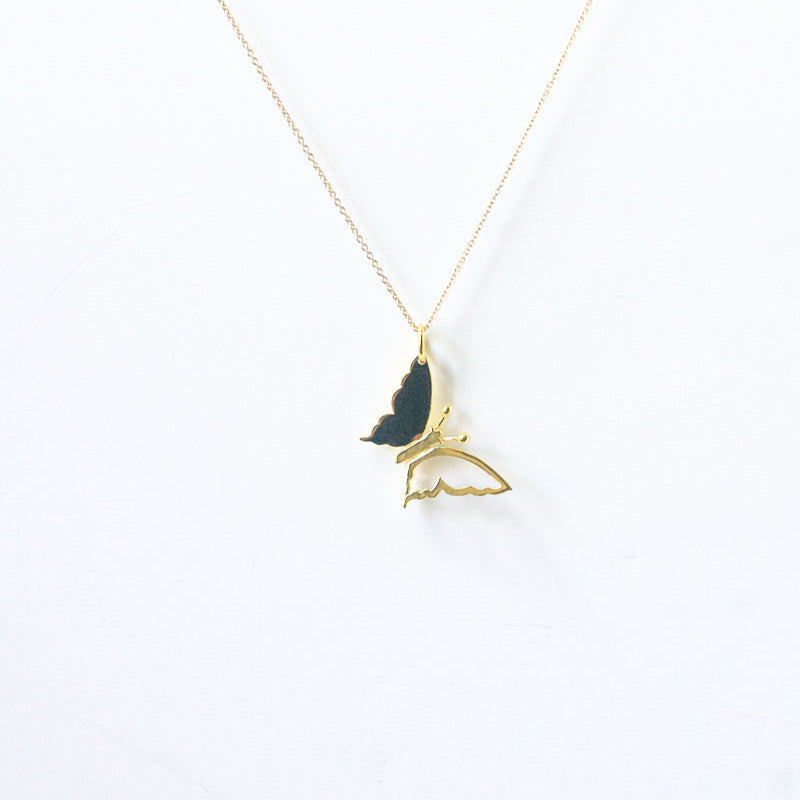Gold Butterfly Necklace Gold Plated