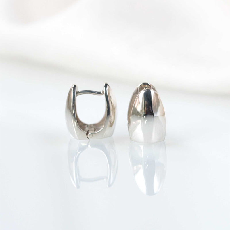 Chunky Silver Hoops Huggies
