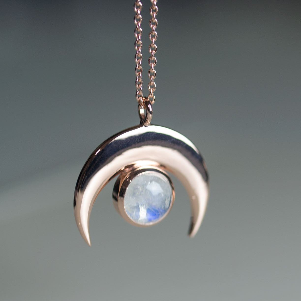Crescent Necklace in Moonstone