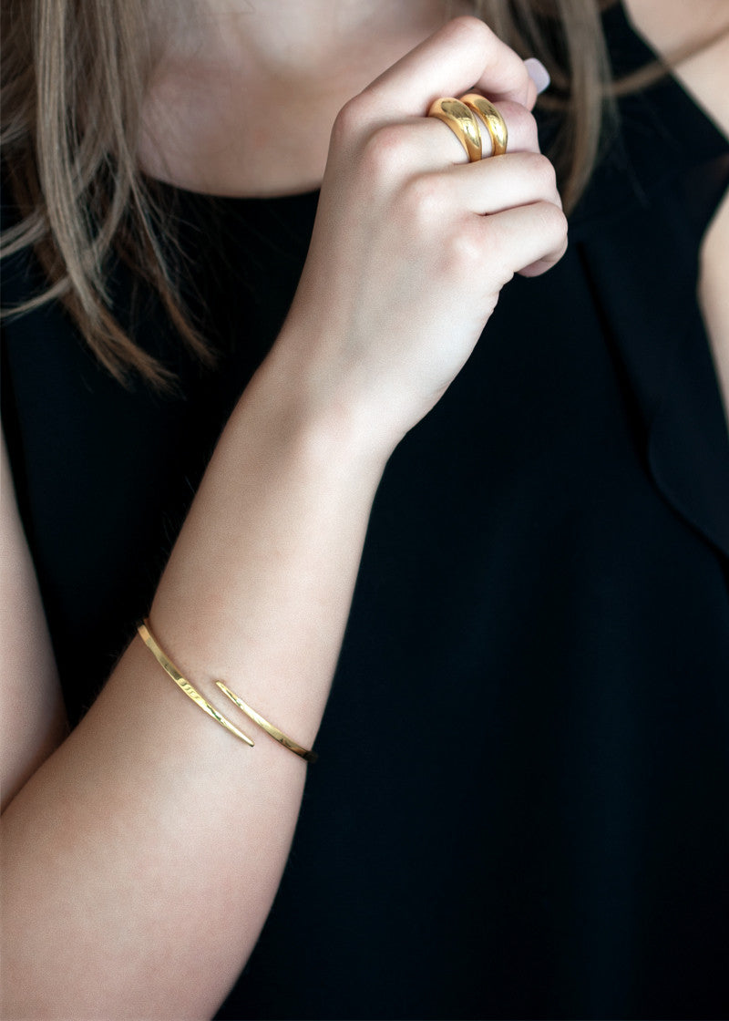 Crossover Bangle, 18k gold bangle bracelet