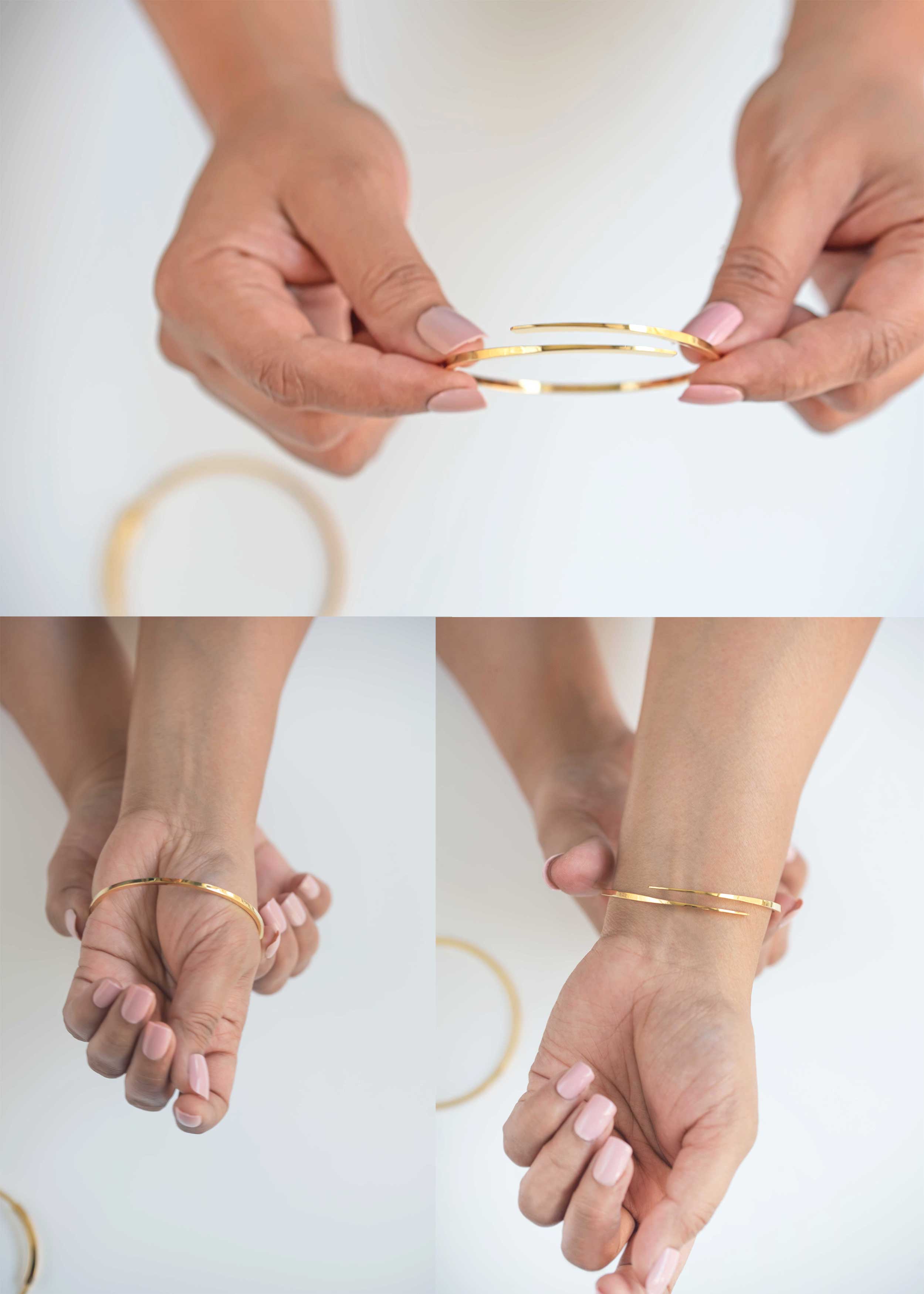 gold bangle, crossover bangle, minimal adjustable bracelet for women anniversary gifts