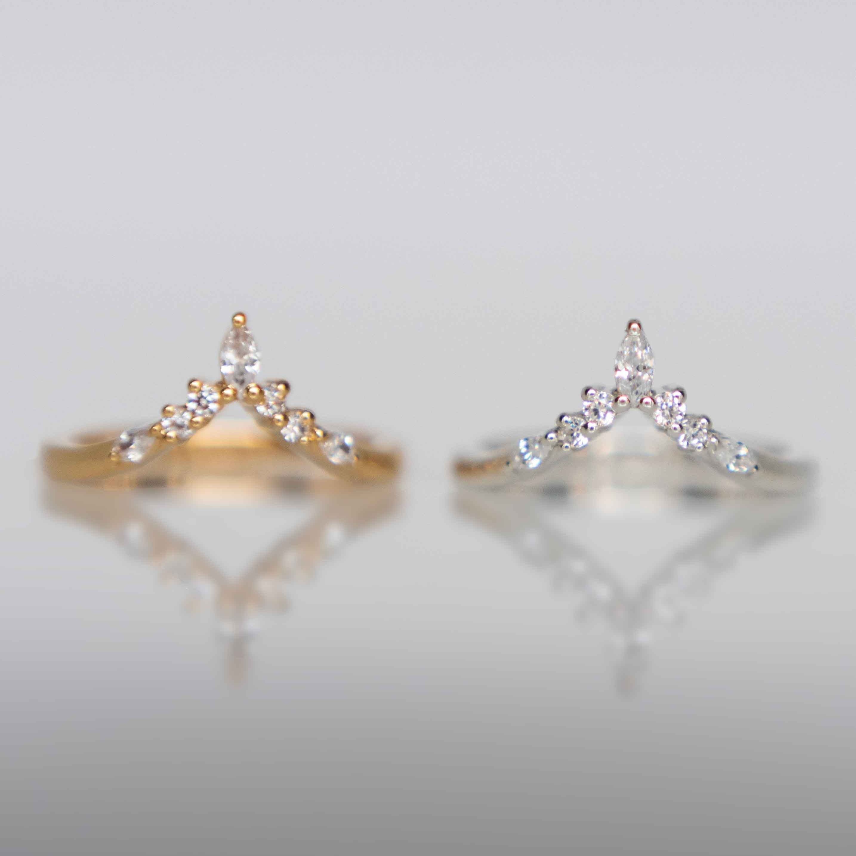 Callie Stacking Ring Peak Wishbone stacking ring gold silver