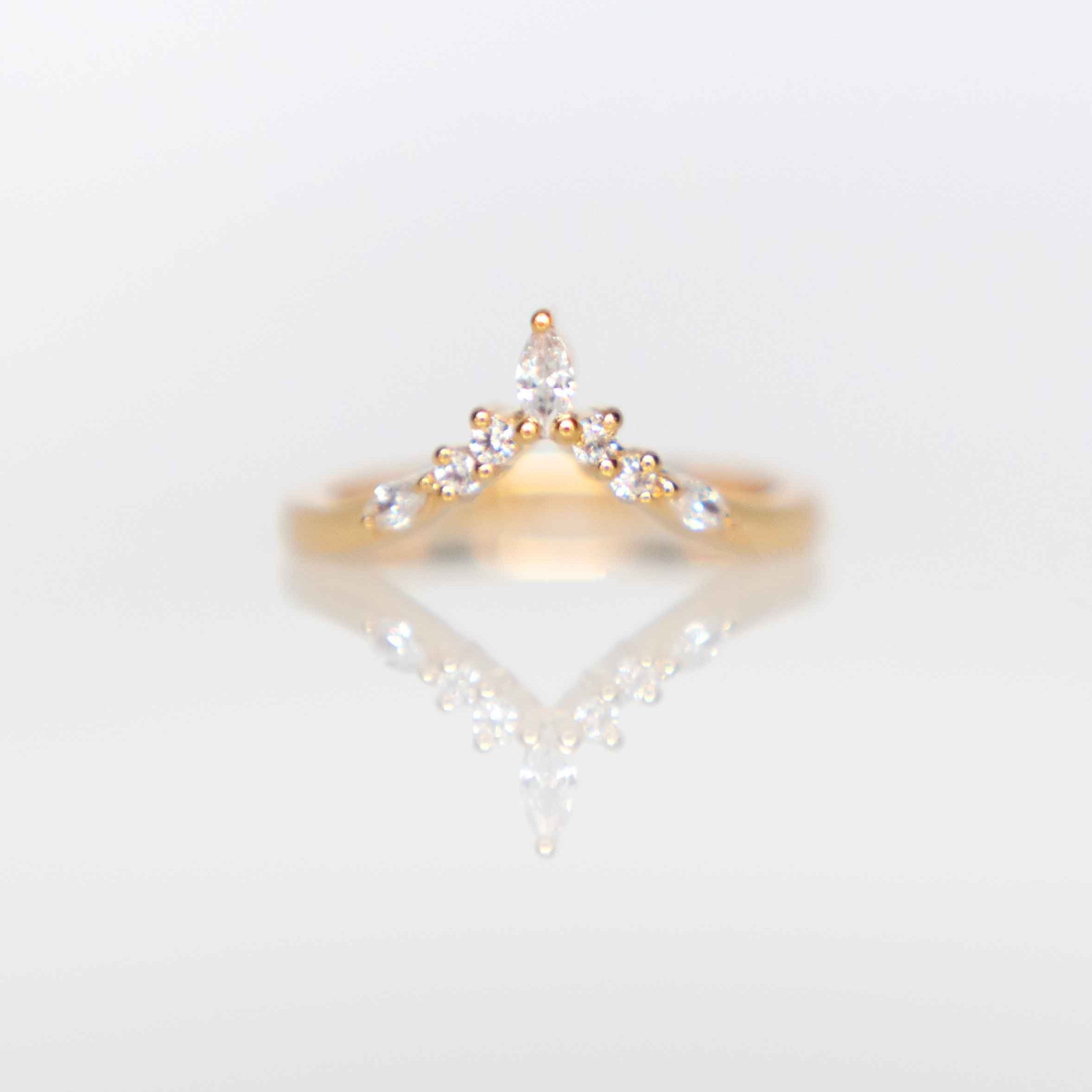 Callie Stacking Ring Peak Wishbone stacking ring gold silver