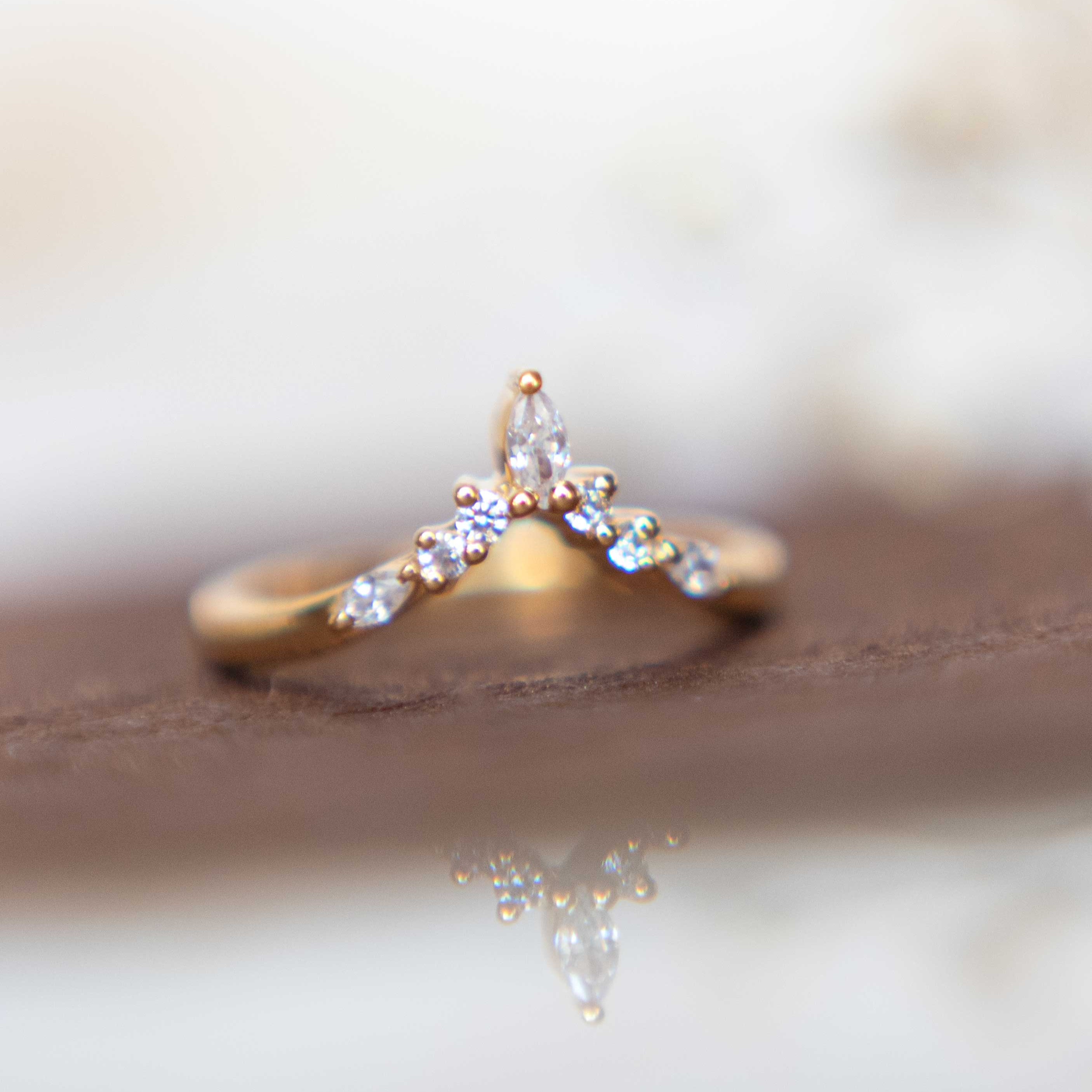 Callie Stacking Ring Peak Wishbone stacking ring gold silver