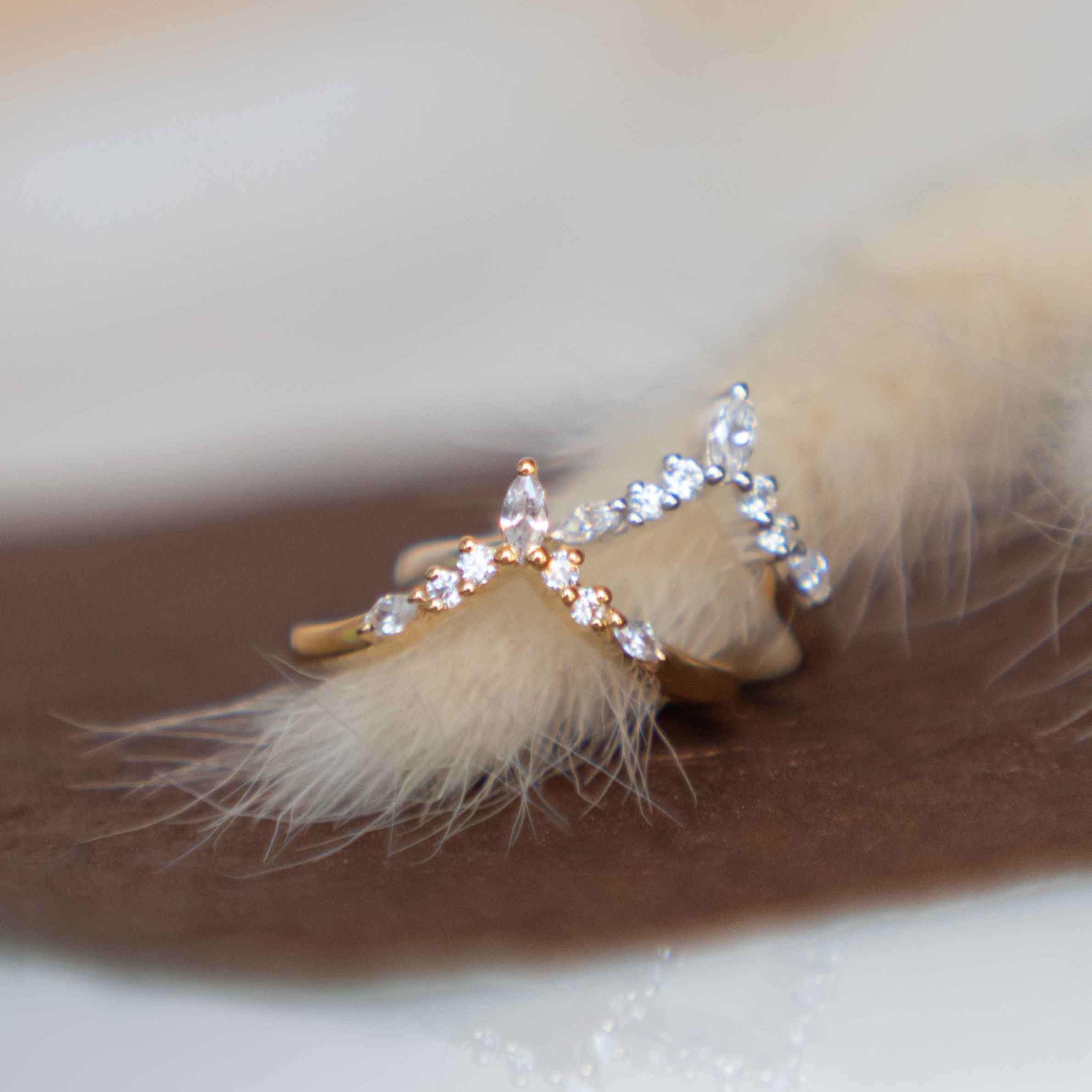 Callie Stacking Ring Peak Wishbone stacking ring gold silver