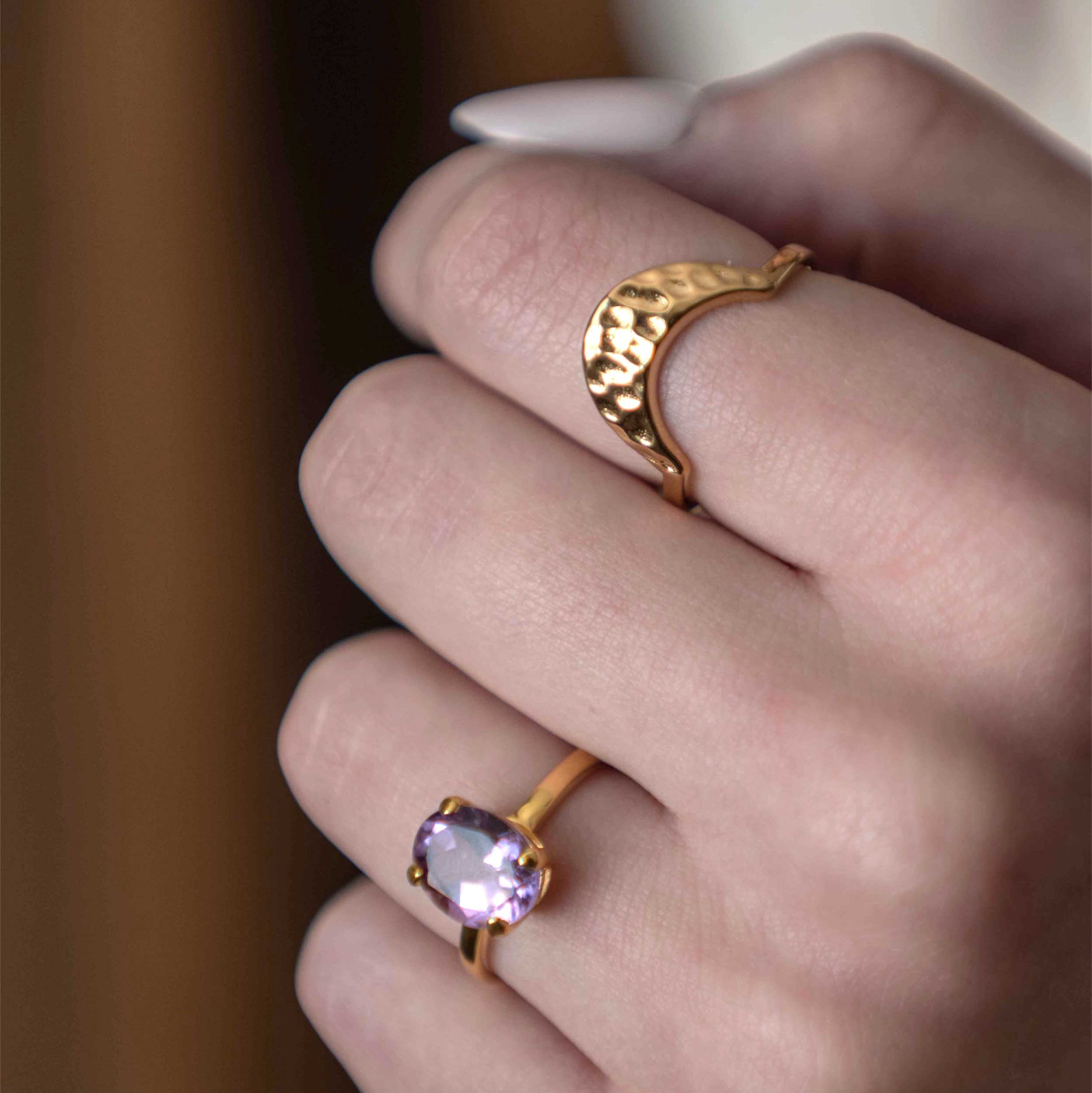 dawn ring in gold vermeil unique gifts for women stacking stackable gold plated silver wedding band