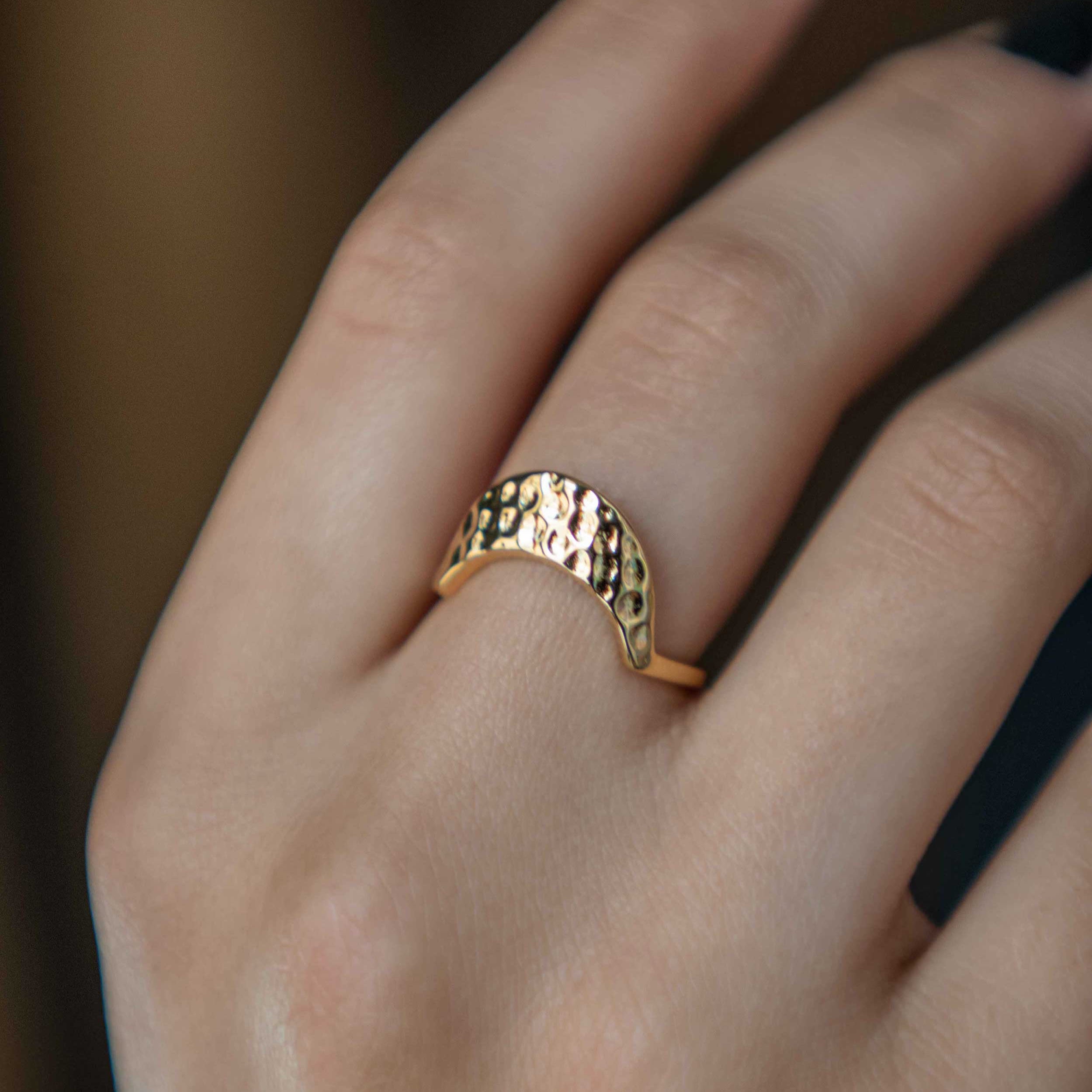 dawn ring in gold vermeil unique gifts for women stacking stackable gold plated promise wedding band