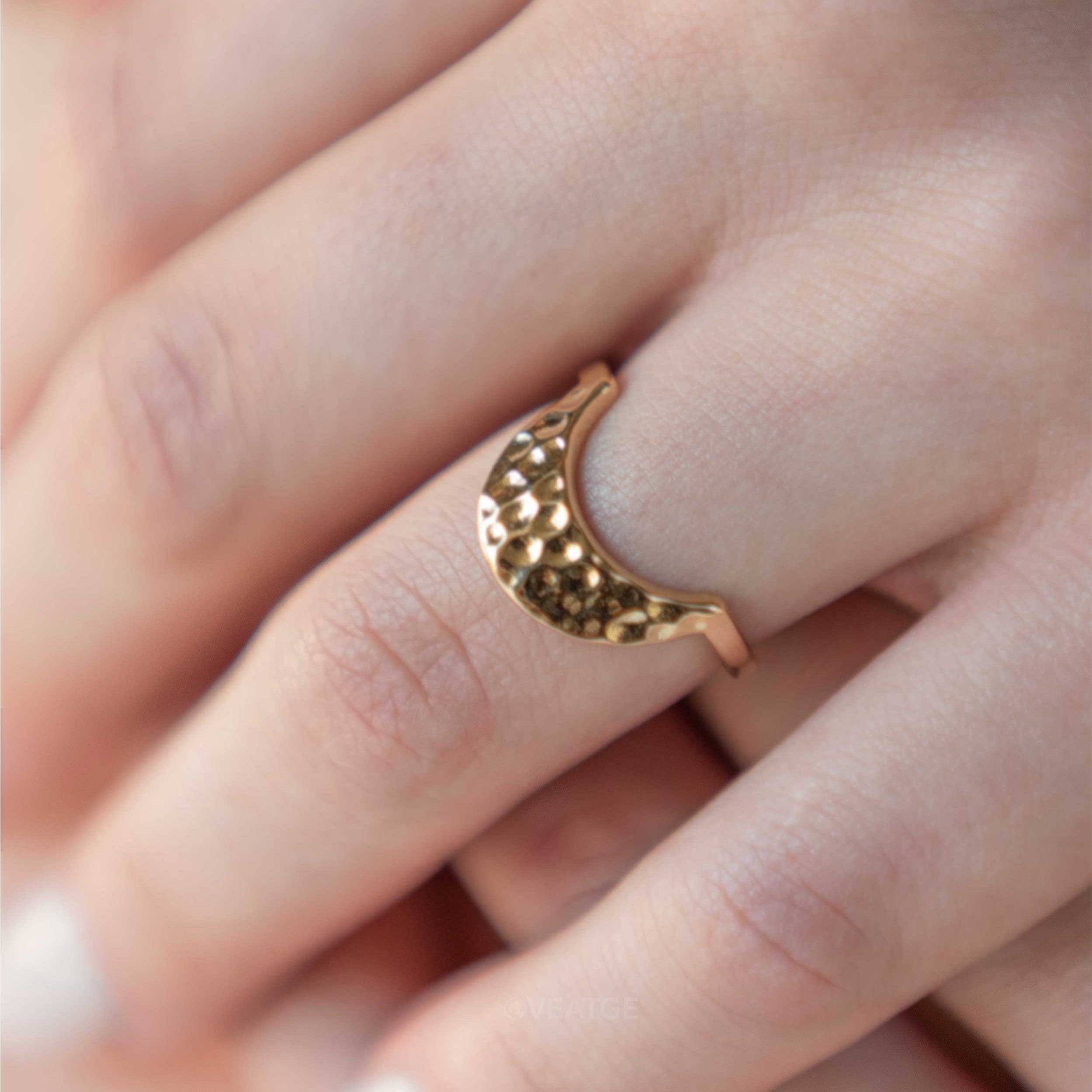 dawn ring in gold vermeil unique gifts for women stacking stackable gold plated silver wedding band arch curved chevron