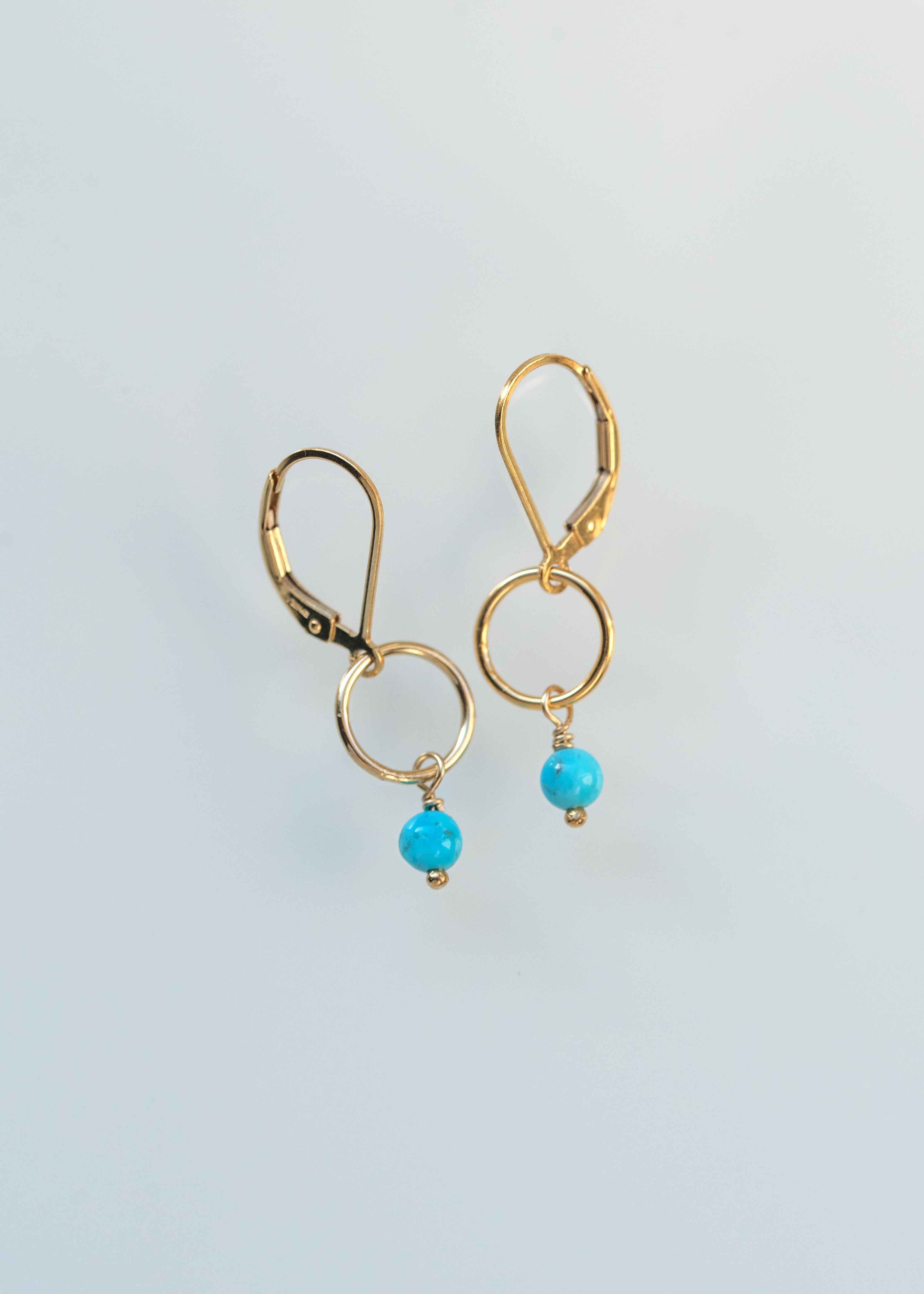 delicate turquoise drop earrings everyday dainty gold gifts for girls