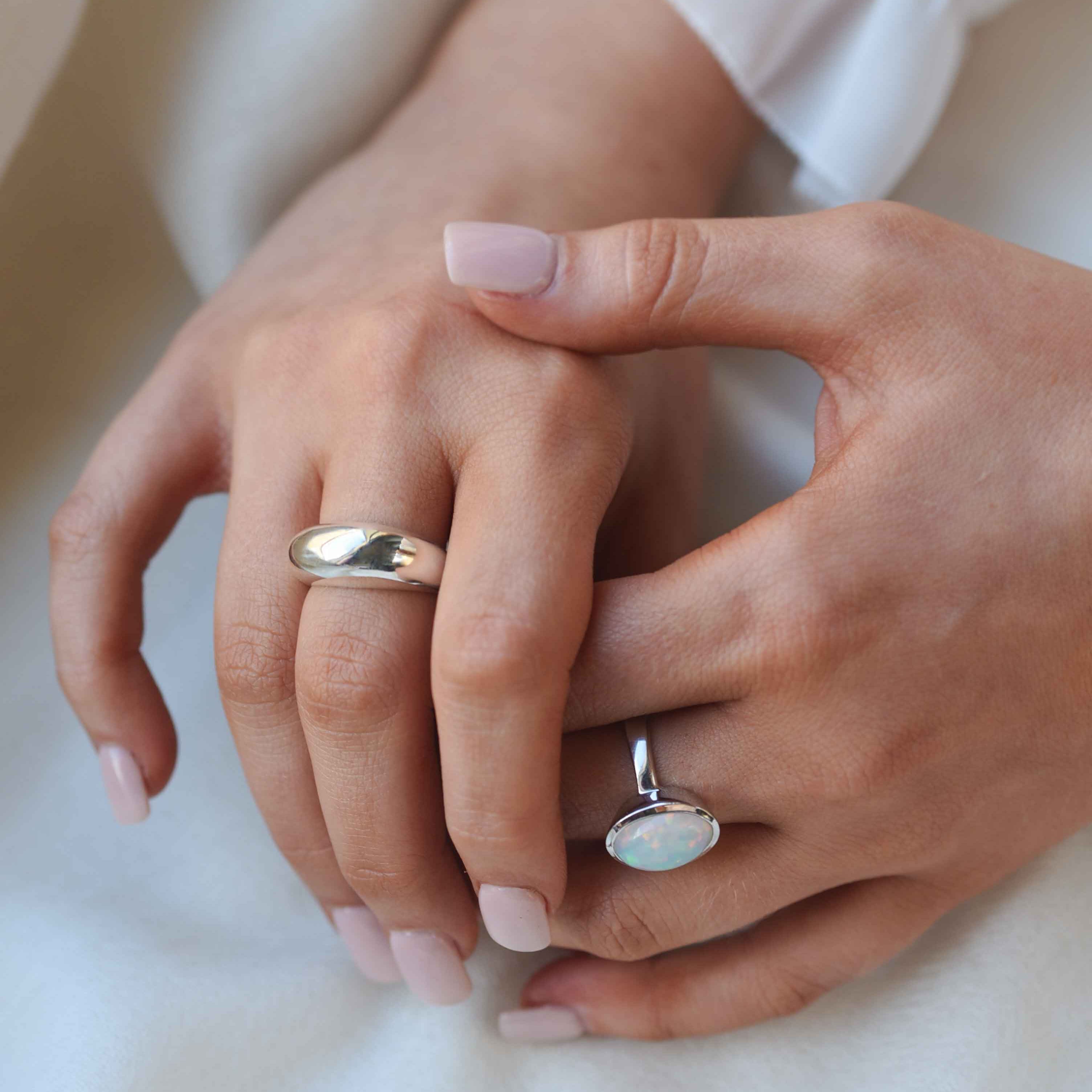 dome ring, silver ring, chunky silver ring, modern ring, big silver ring