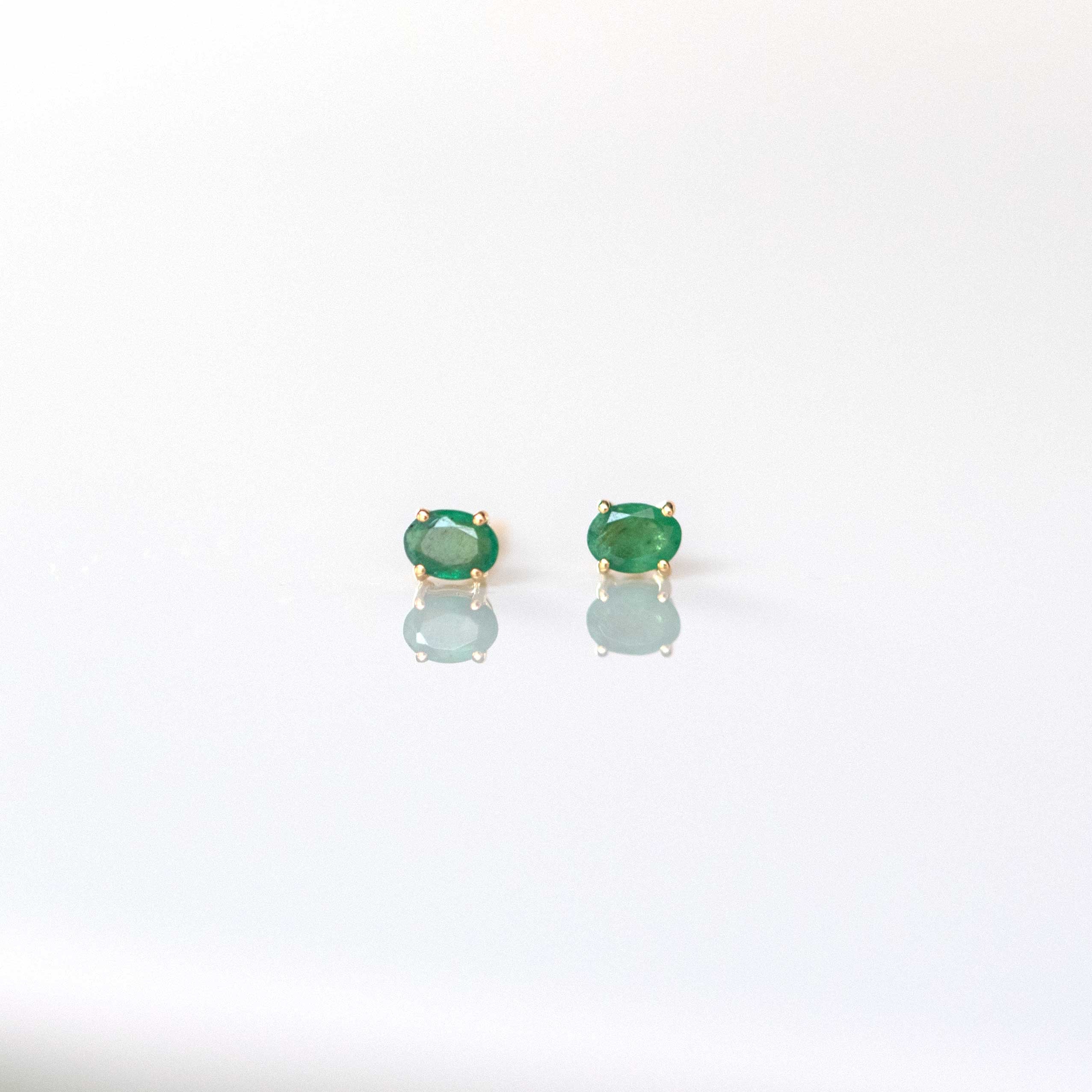 Emerald Studs Gold Dainty small cartilage second piercing gift for girls