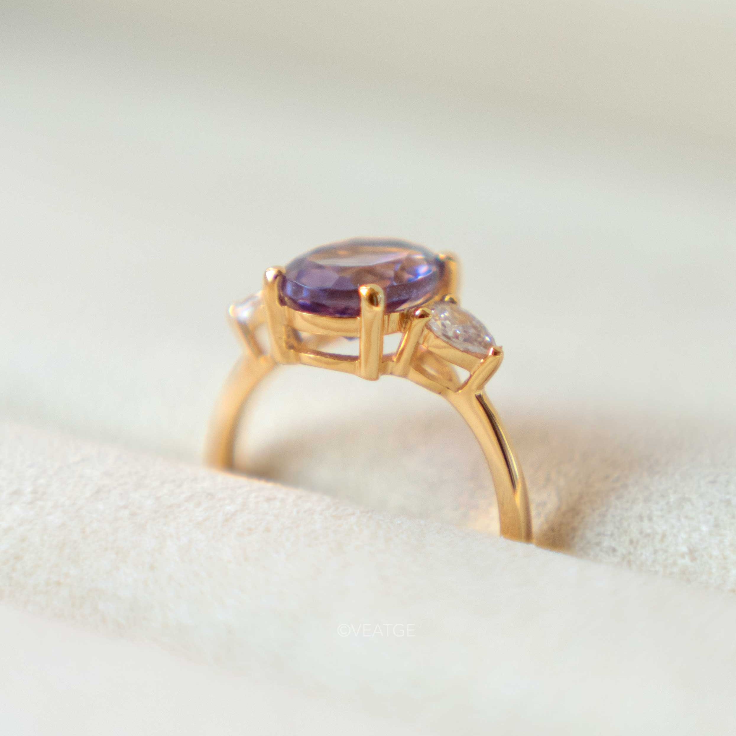 Amethyst Ring 925 Sterling Silver Gold Engagement Proposal Anniversary Birthday February Birthstone Ring Rings Gifts for Women Girlfriend Promise Rings