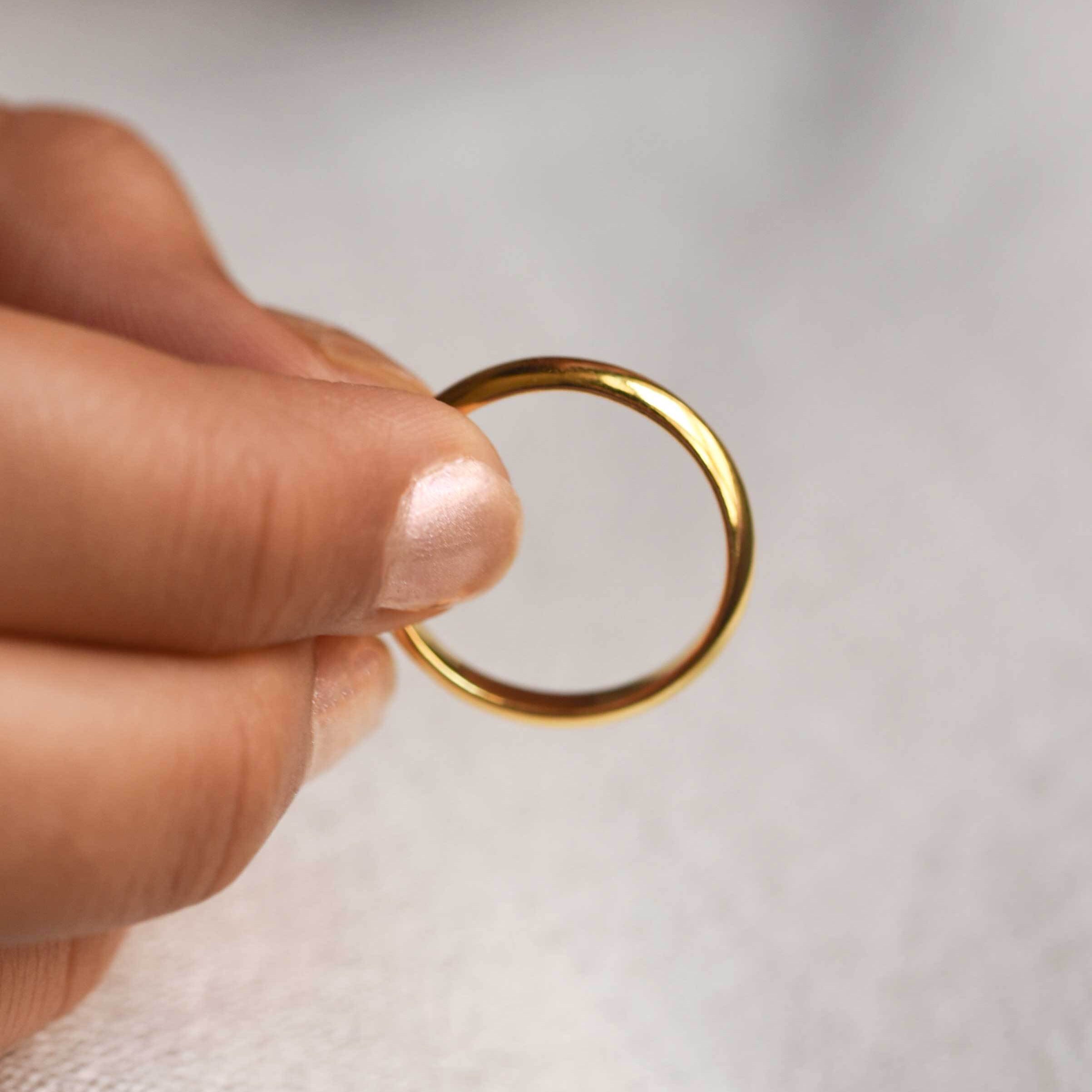 Gold stacking ring, thin stacking ring, skinny band, gold band