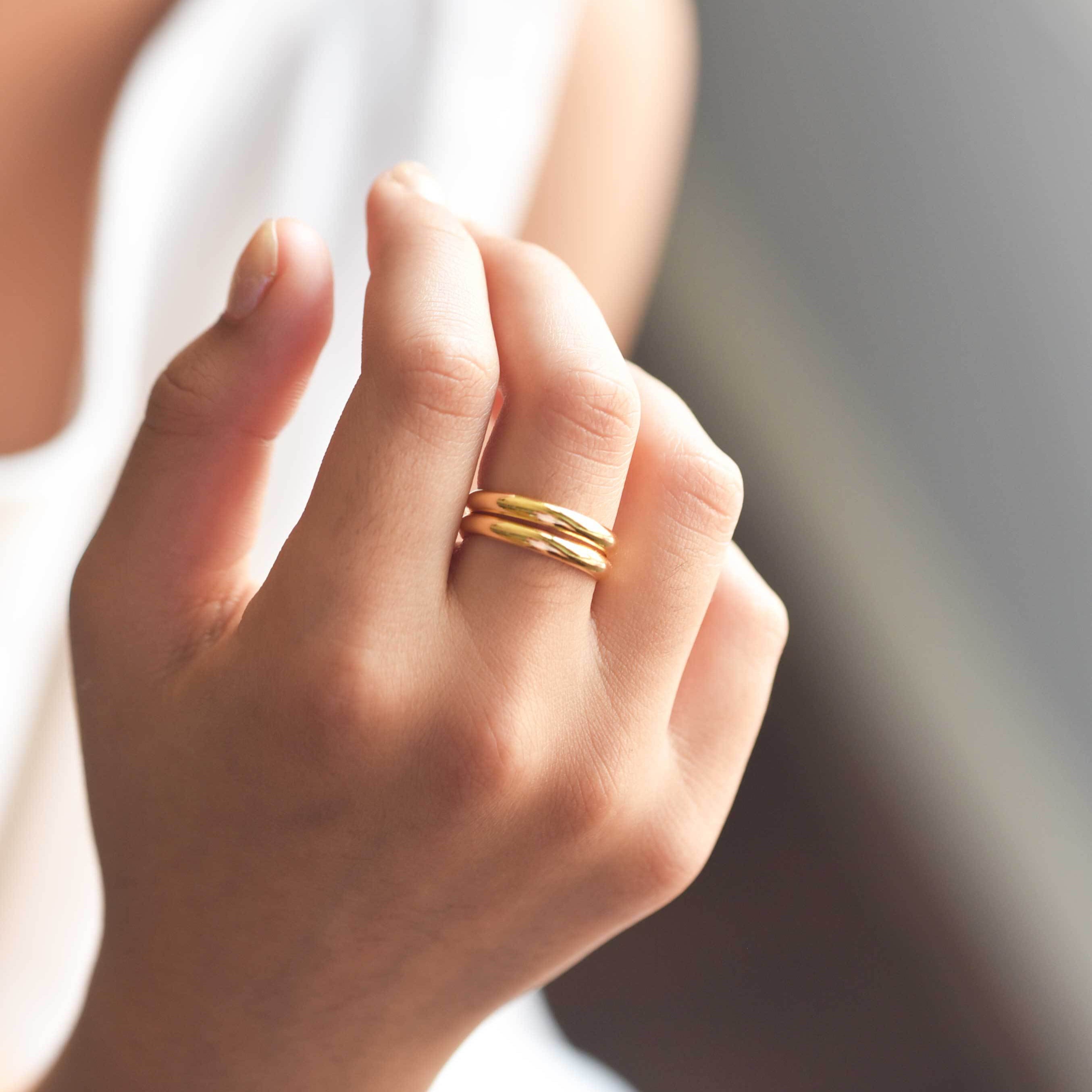 Gold stacking ring, thin stacking ring, skinny band, gold band