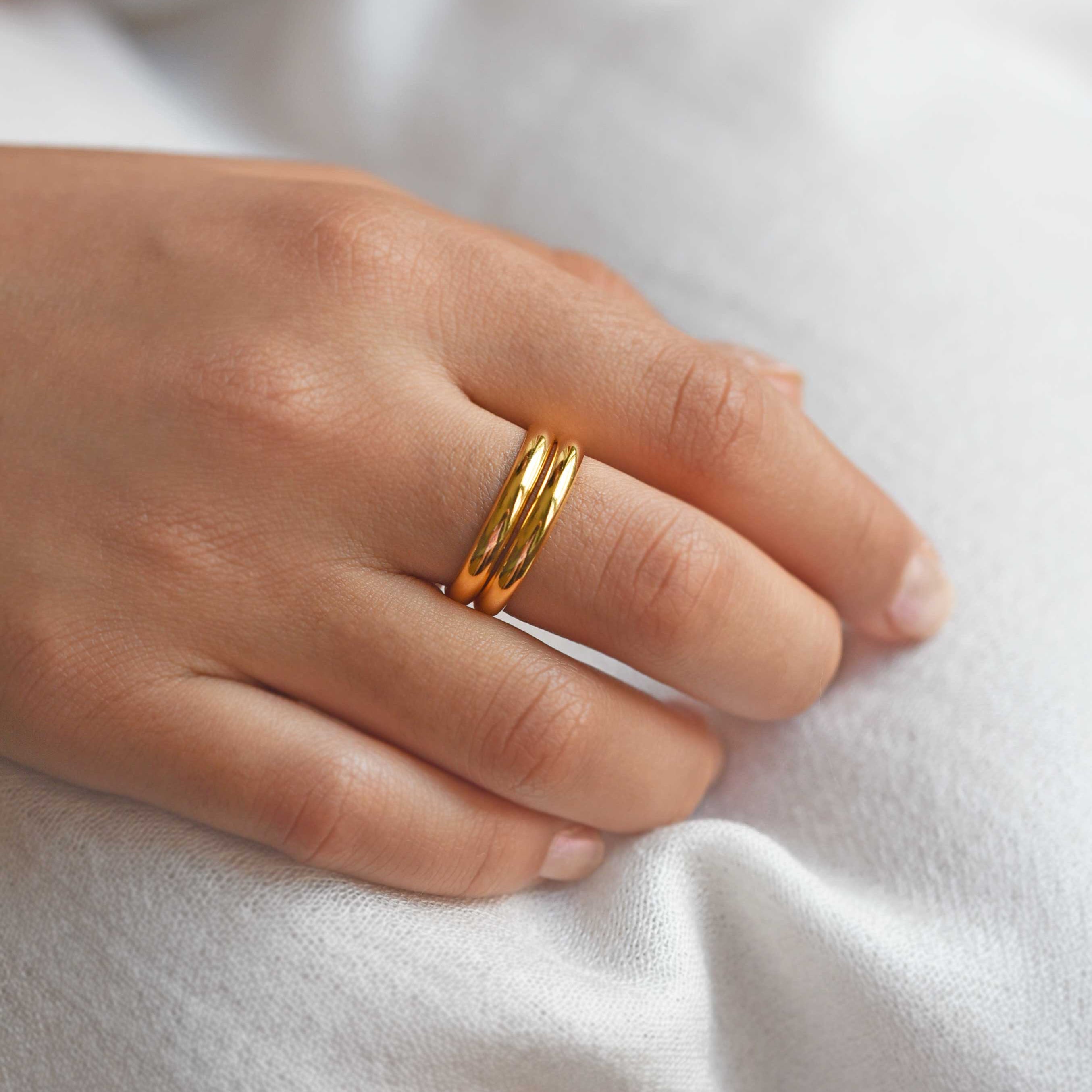 Gold stacking ring, thin stacking ring, skinny band, gold band