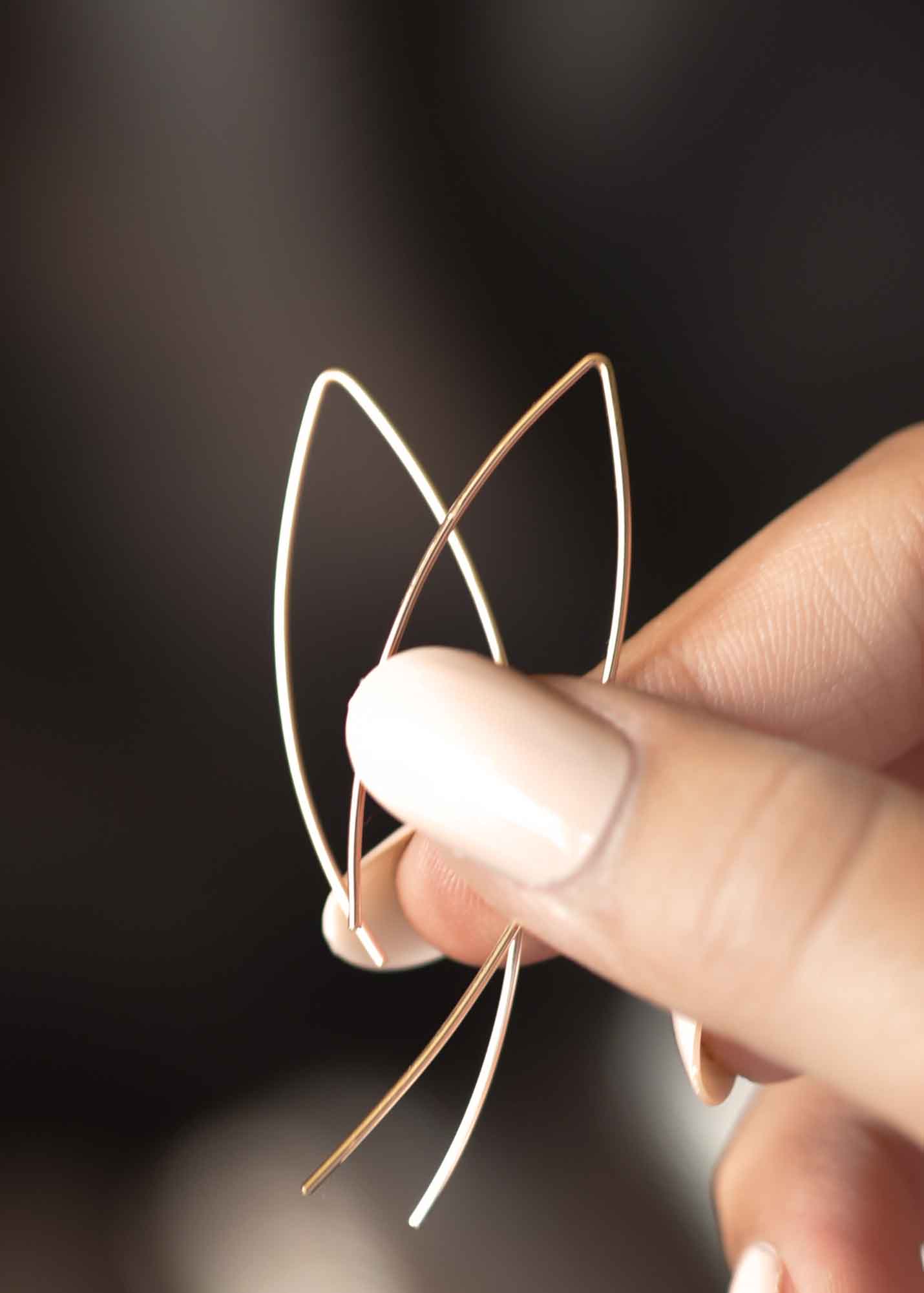 Arc Threader Earrings Minimal Simple Gold Hoops gifts for women girls best friend