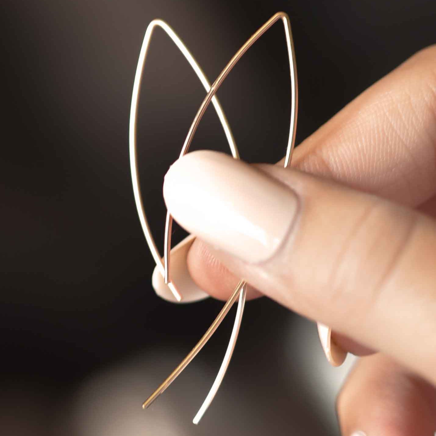 Arc Threader Earrings Minimal Simple Gold Hoops gifts for women girls best friend