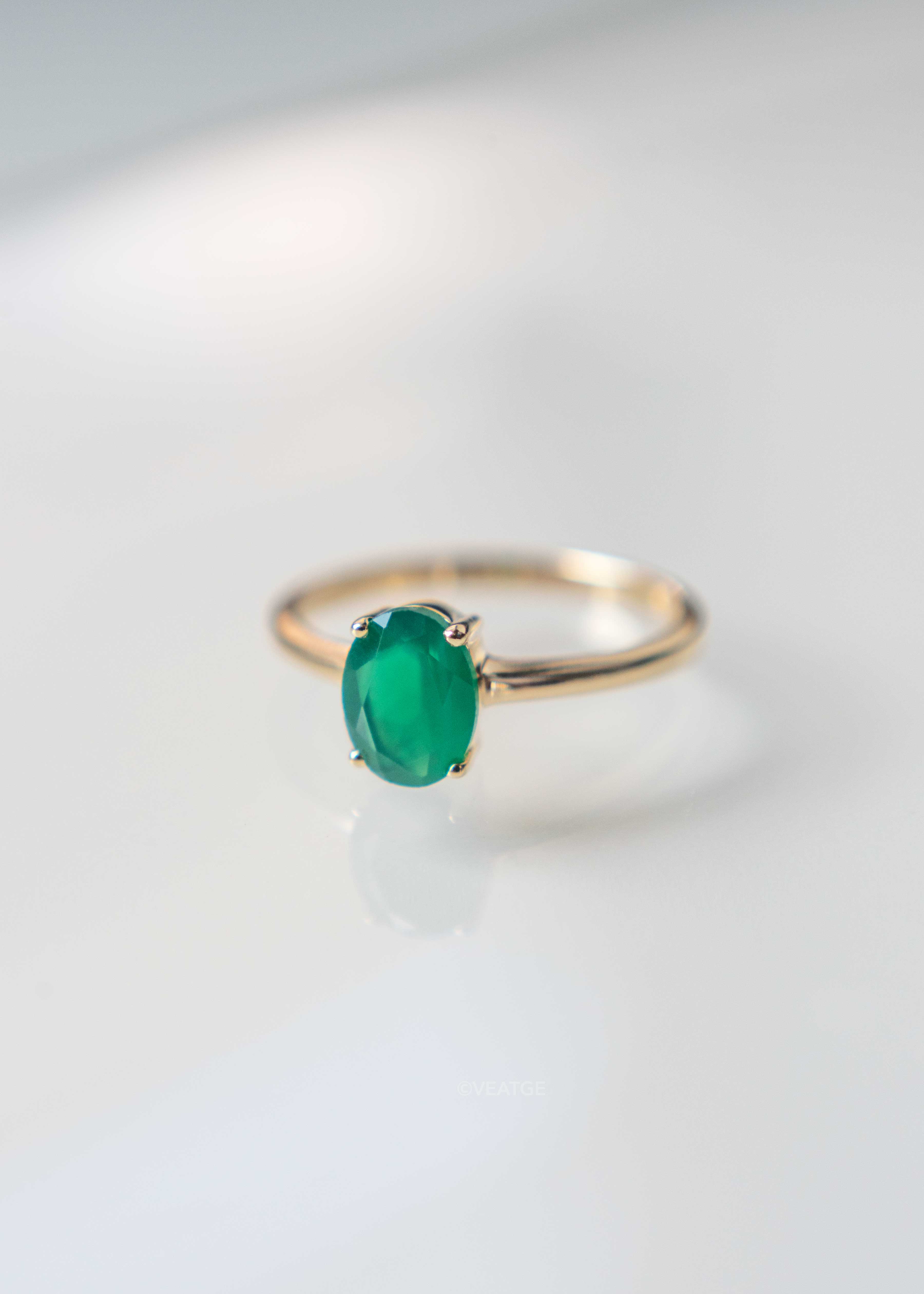 christmas gifts for hersignature oval green onyx ring in 14k gold vermeil