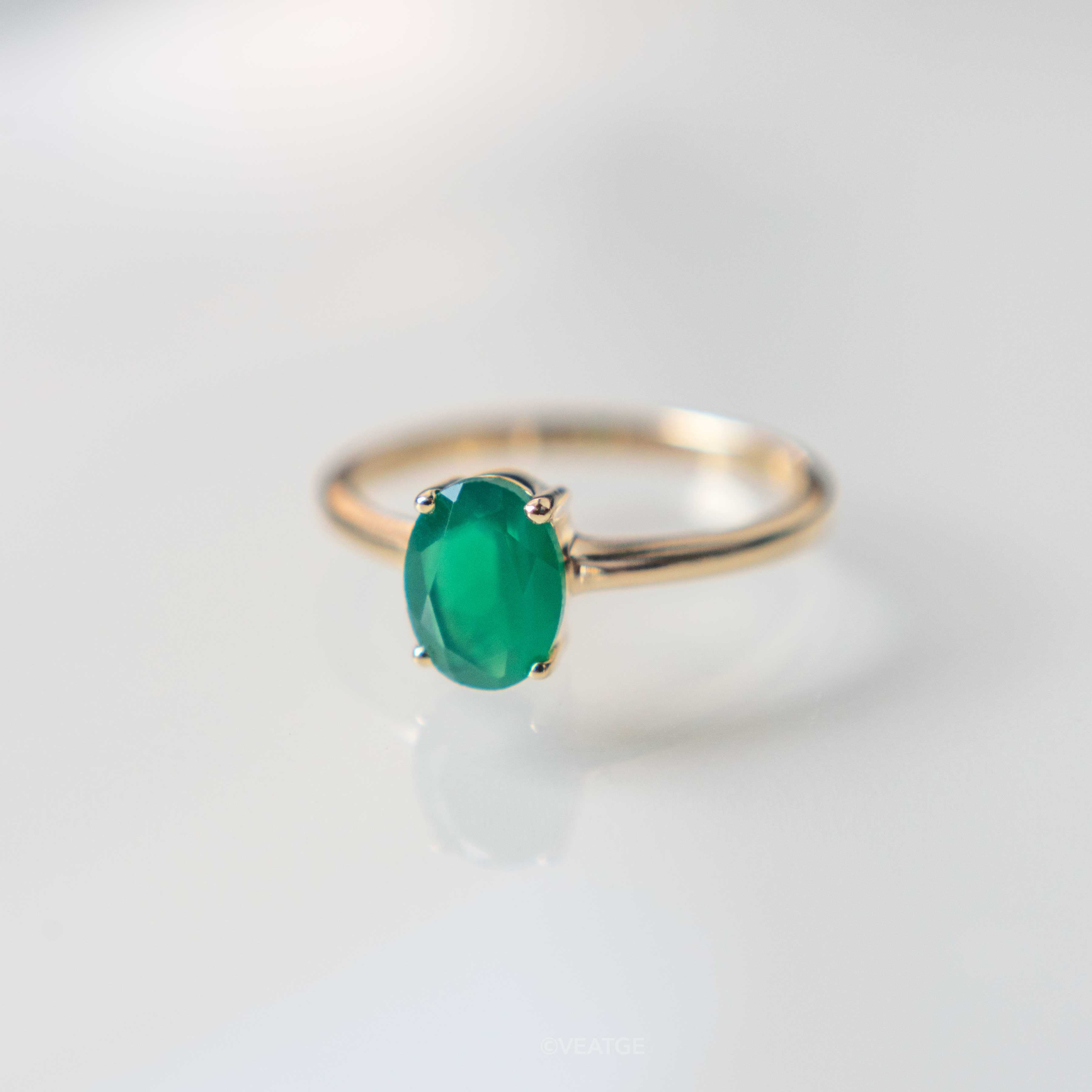 christmas gifts for hersignature oval green onyx ring in 14k gold vermeil