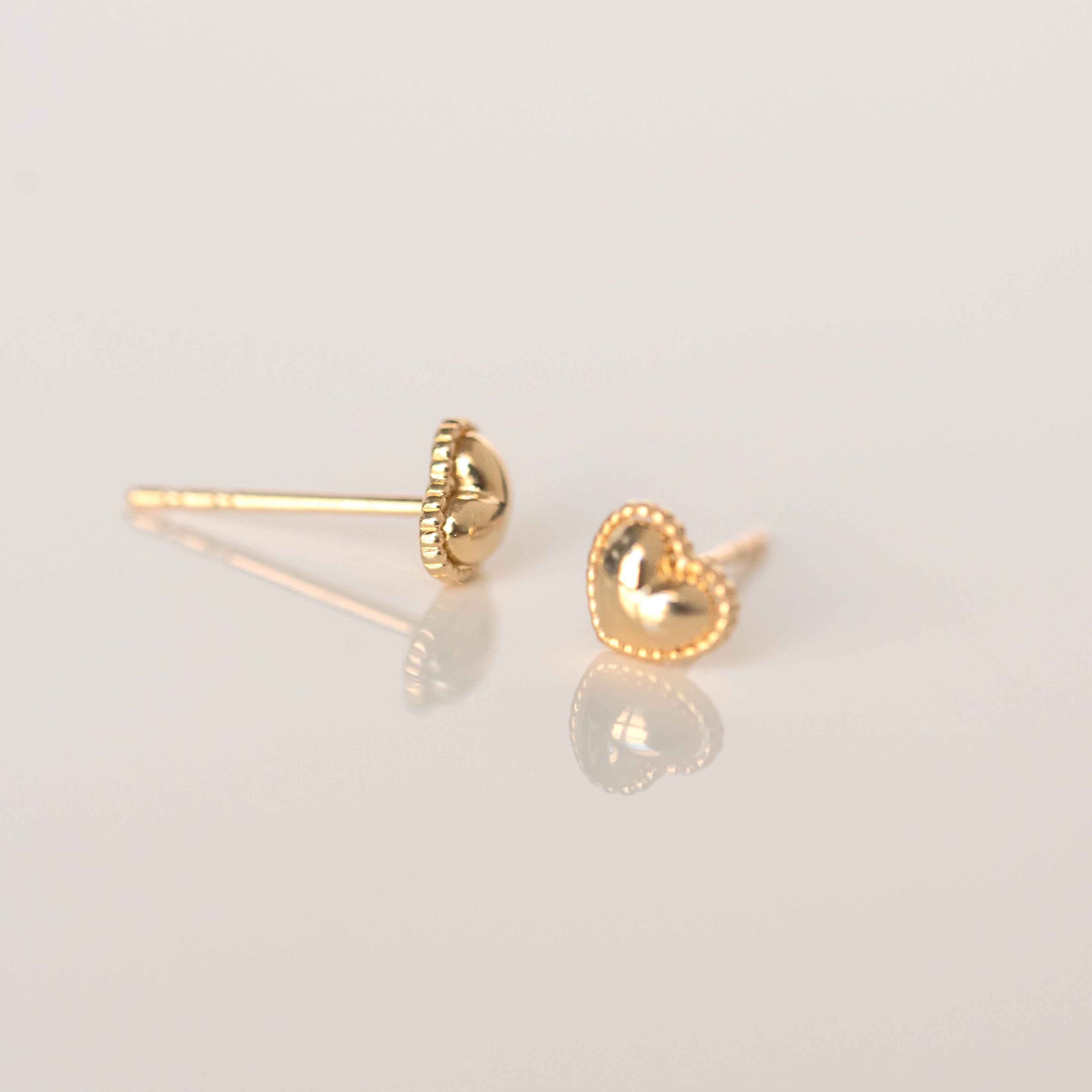 14k solid gold cartilage stud earrings
