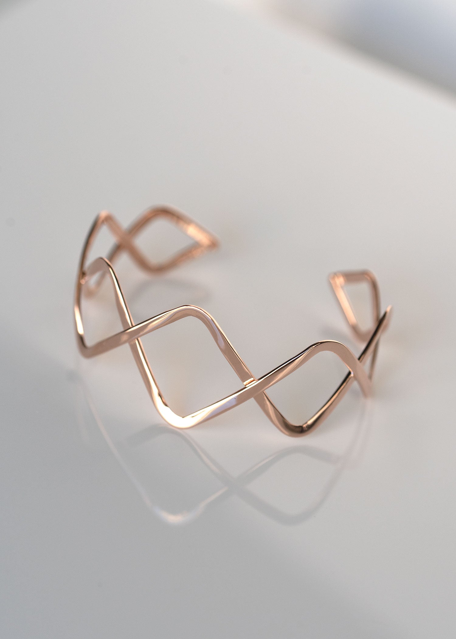 Infinity Cuff Bracelet for Women, best Rose gold gifts for her, Statement Jewelry