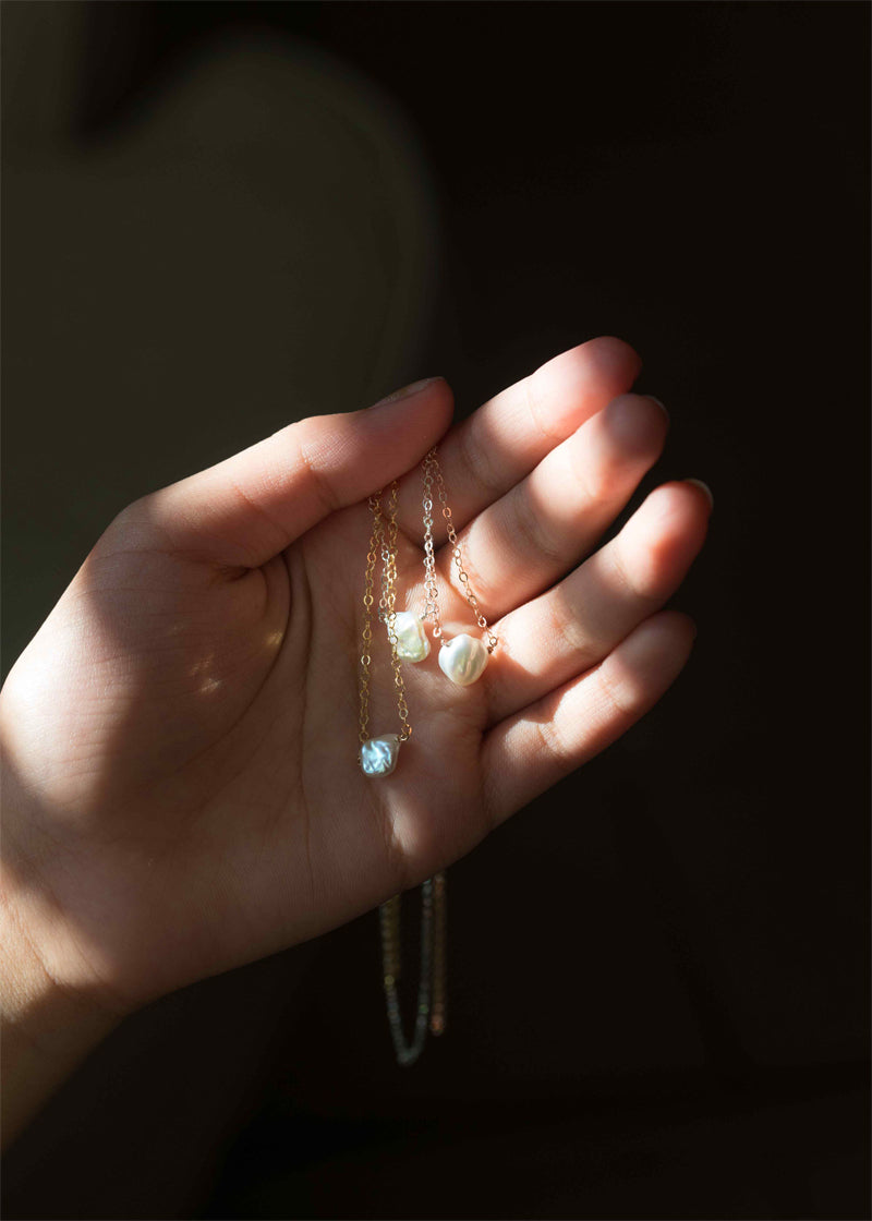 Keshi Pearl Necklace in gold