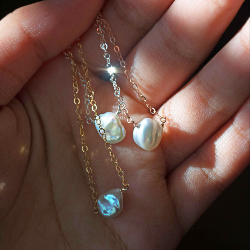 Keshi Pearl Necklace in gold