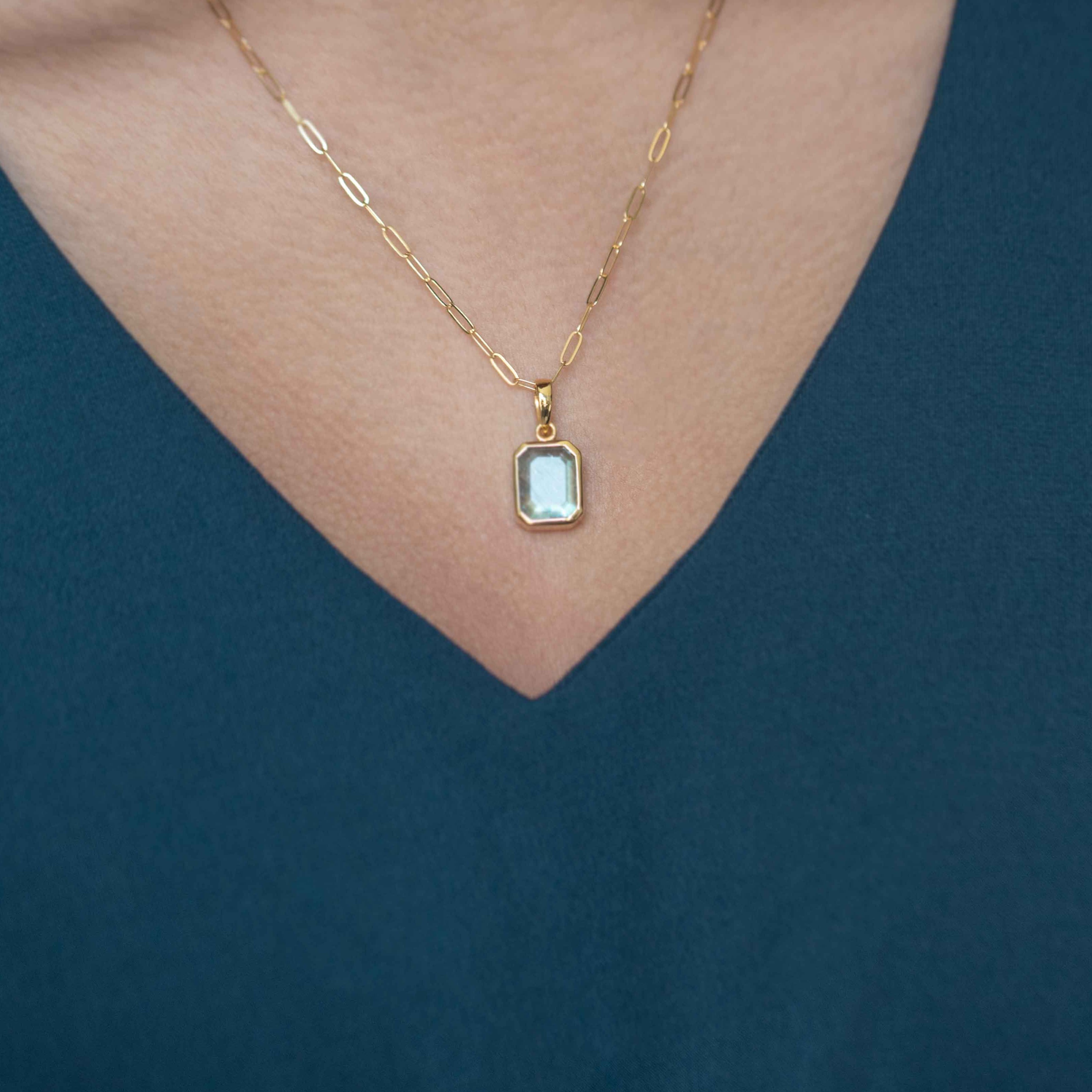 Labradorite Gemstone Necklace Gifts for Women Mom Natural Genuine Gold Modern necklace