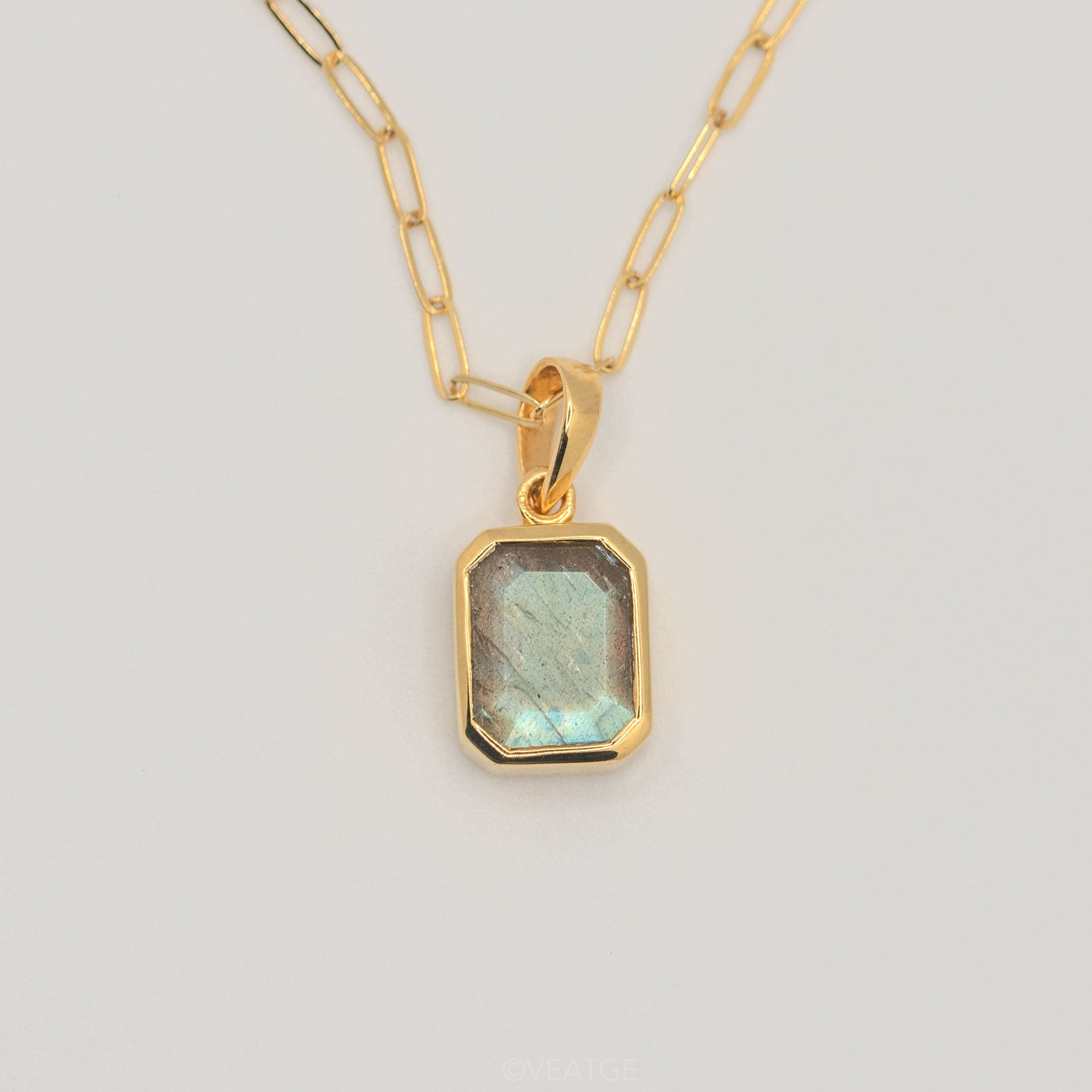 Labradorite Gemstone Necklace Gifts for Women Mom Natural Genuine Gold Modern necklace