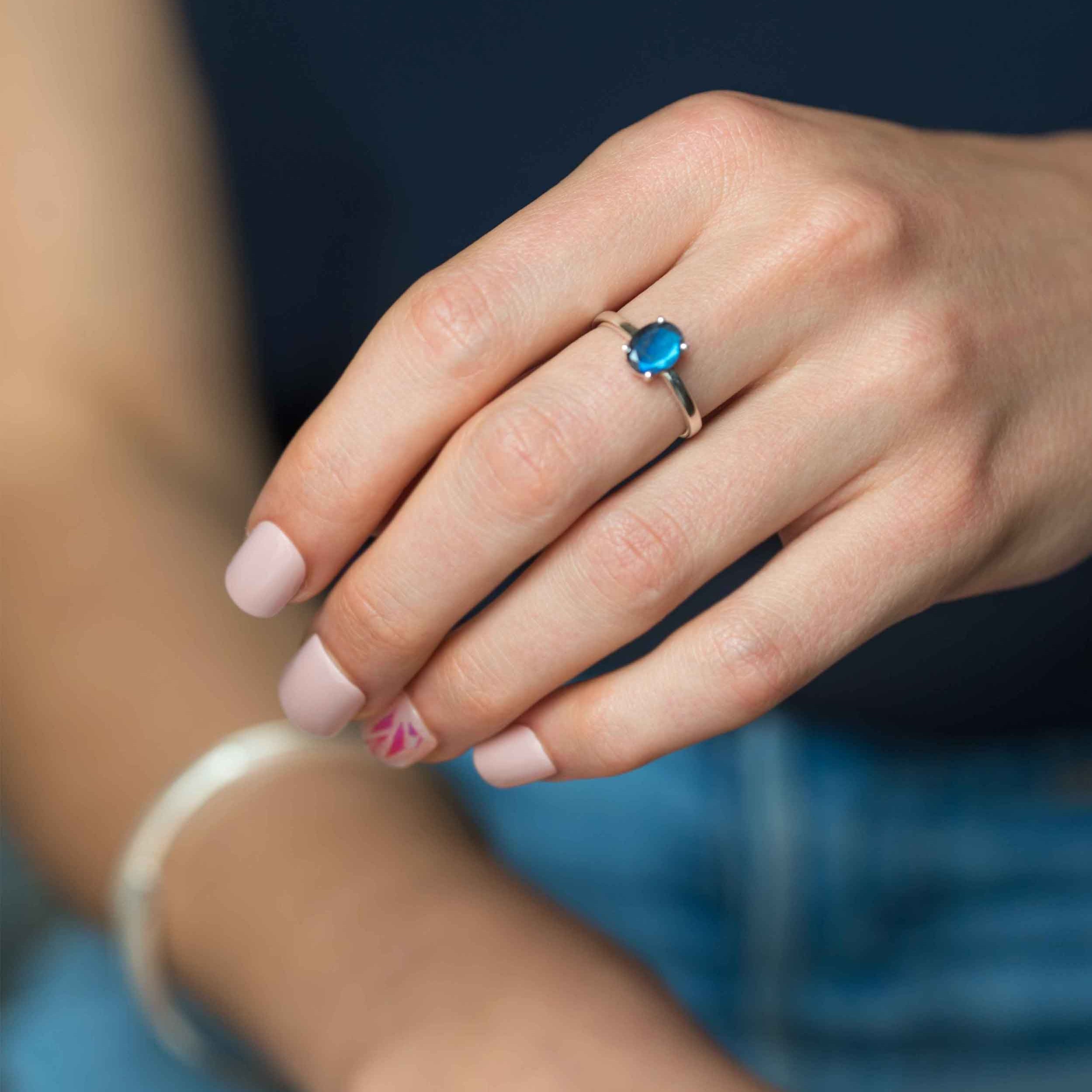 Labradorite Sterling Silver Stacking Gemstone Birthstone Ring