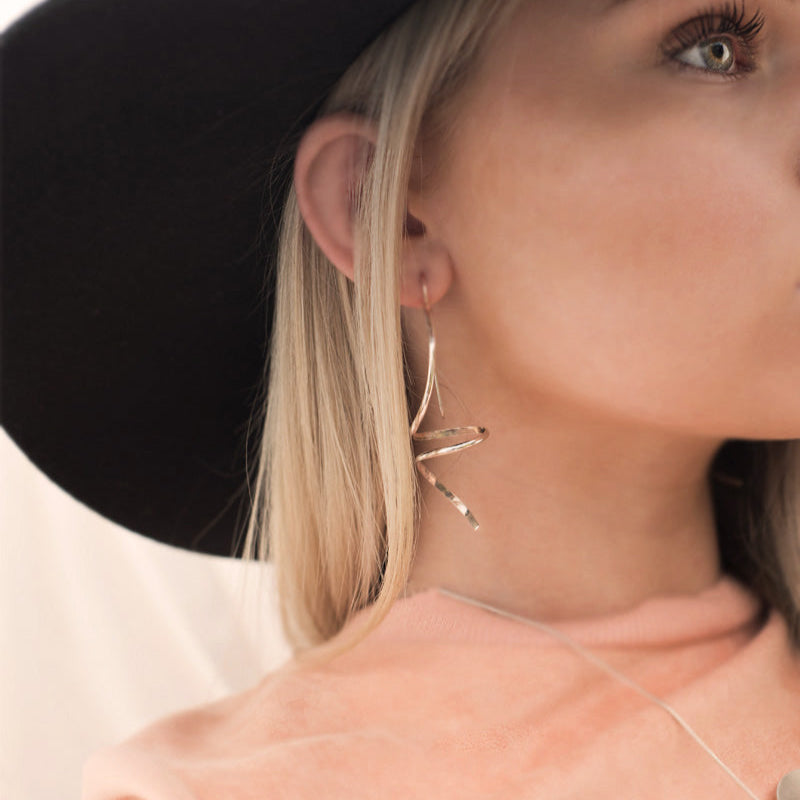 Large Statement Sterling Silver Earrings Gifts for Women Girls Gifts for Mom Texas Houston