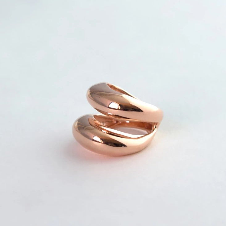 Dome Ring in Rose Gold, Rose Gold Statement Ring, Dome Ring, double dome rings for Women
