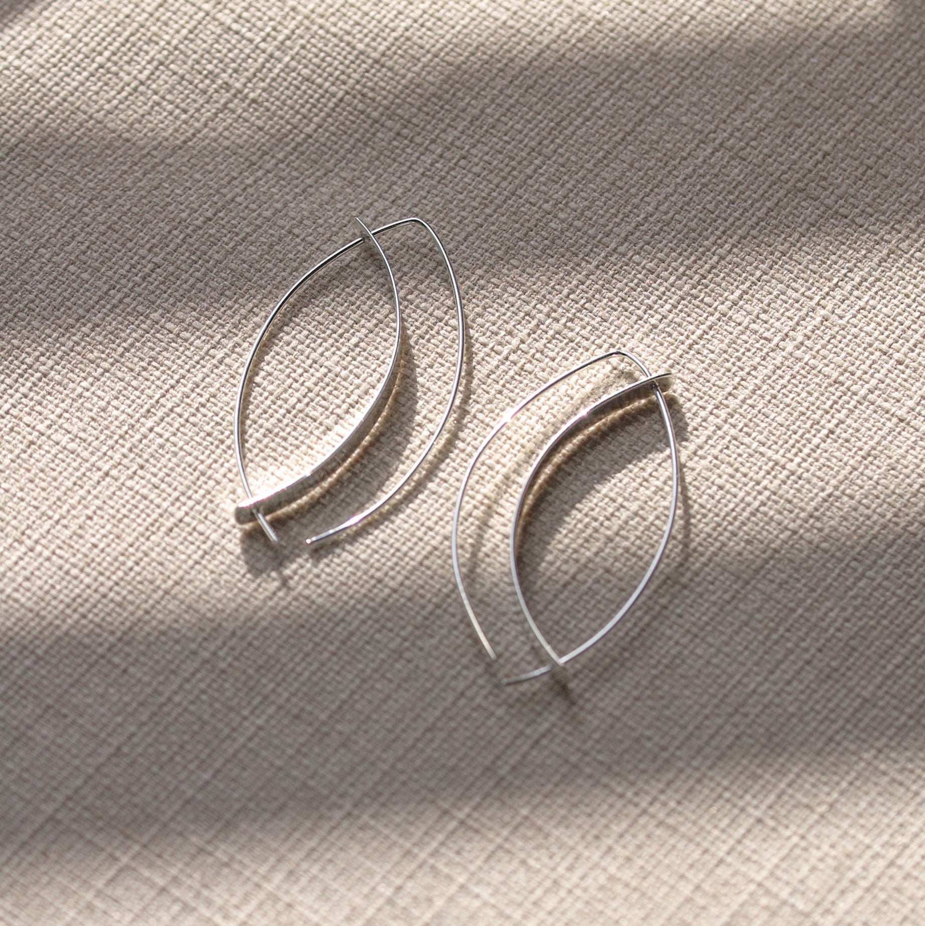 Unique Statement Silver Earrings Modern Geometric Hoops