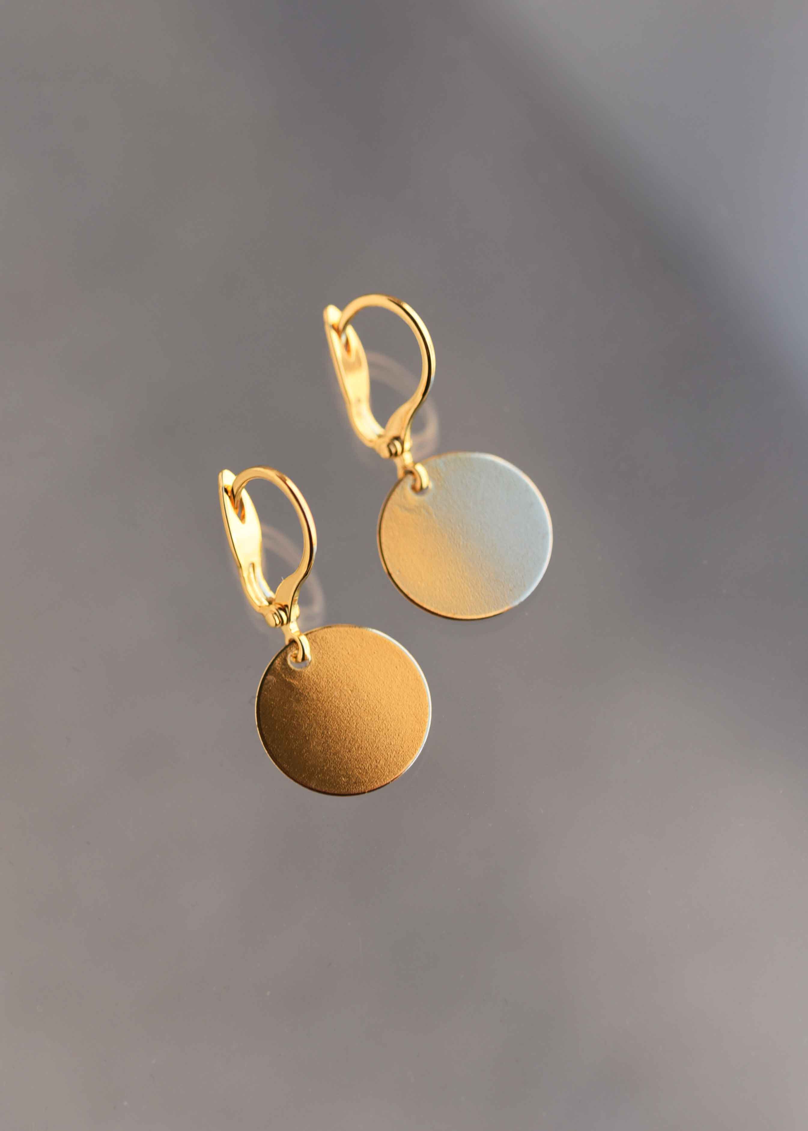 Gold Disc Earrings