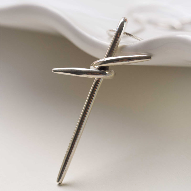 silver cross necklace, gift for husband birthday, silver cross