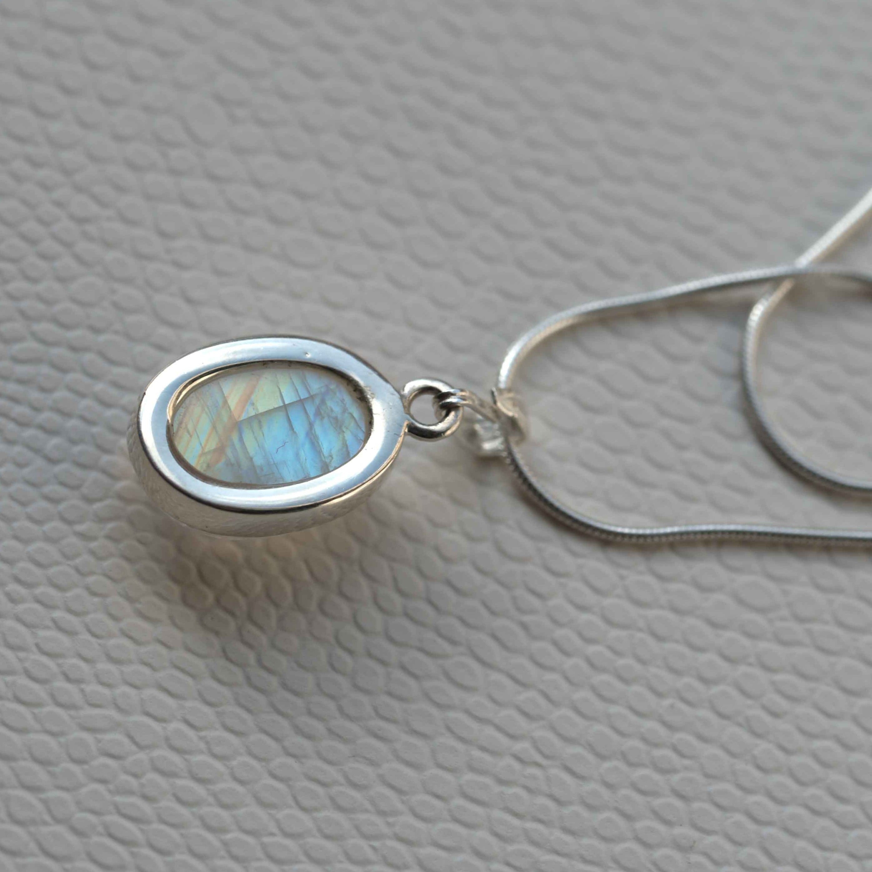 Large Moonstone Necklace in Sterling Silver