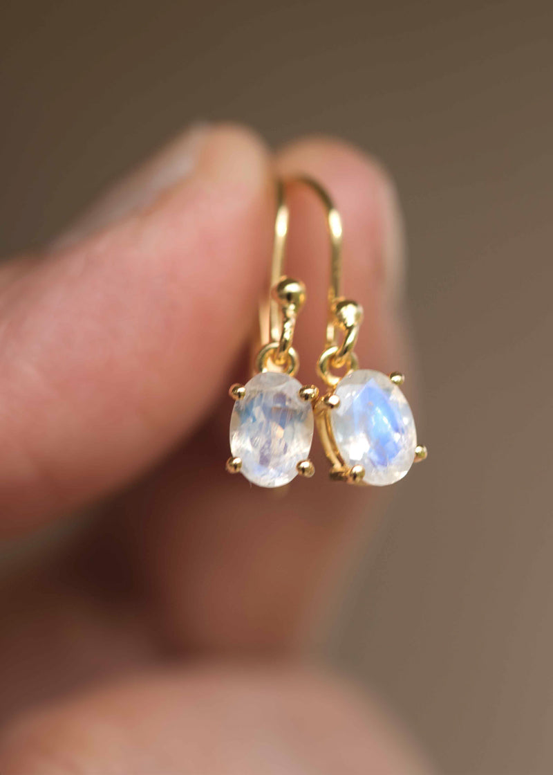 moonstone dangle earrings in gold Mother's day gift for mom