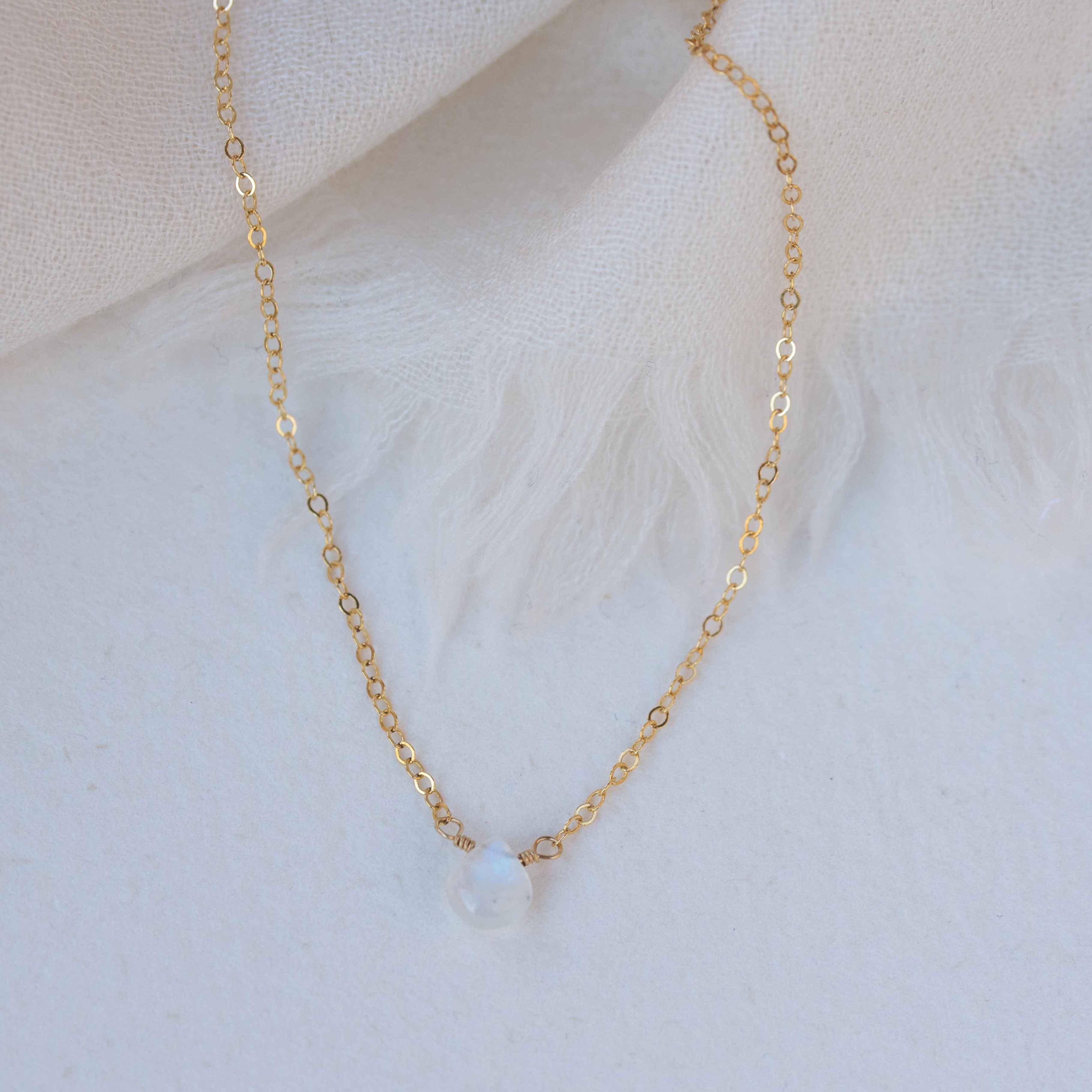 Moonstone Gold Layering Necklace