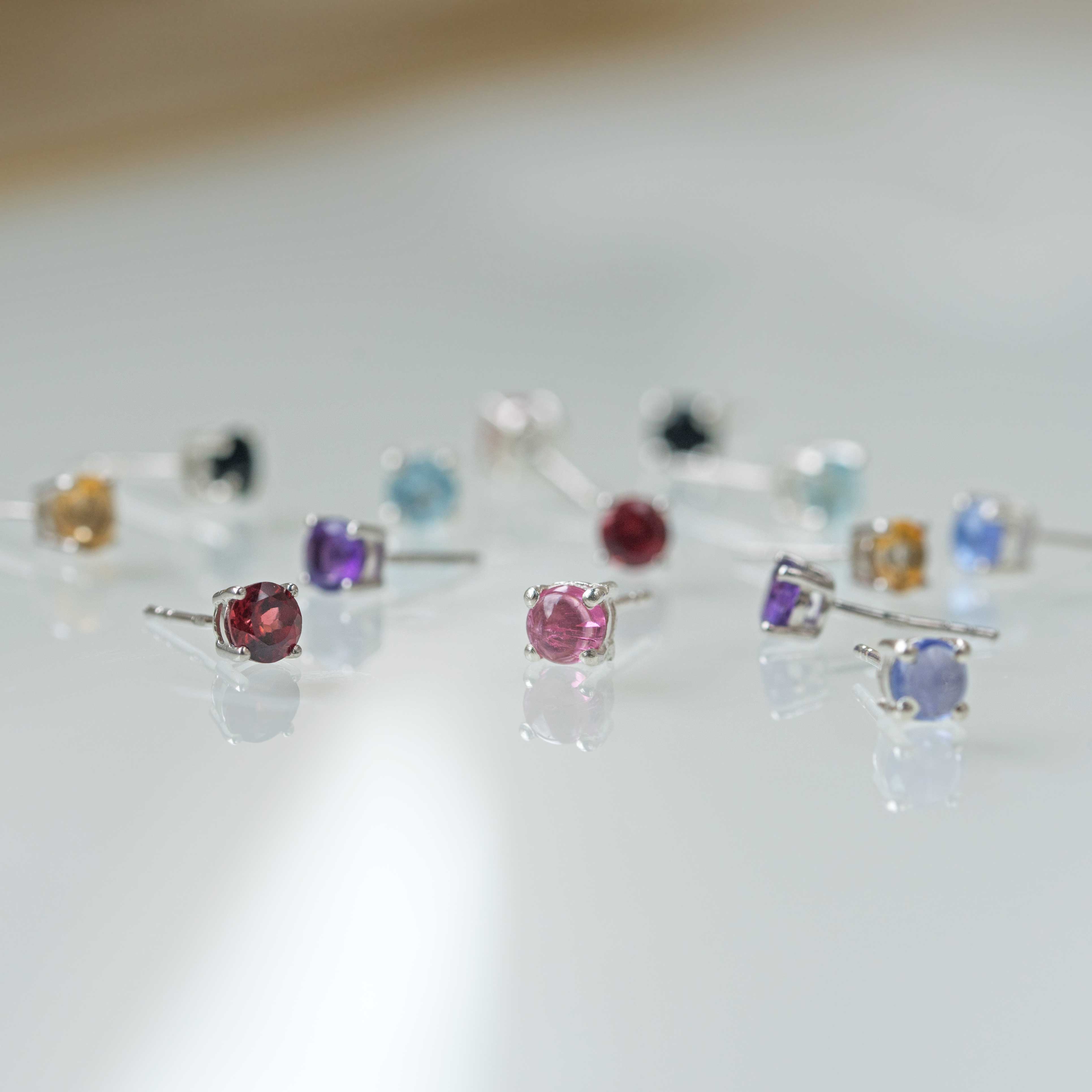 Pink tourmaline, October birthday gifts for her, stud earrings for girls, cartilage