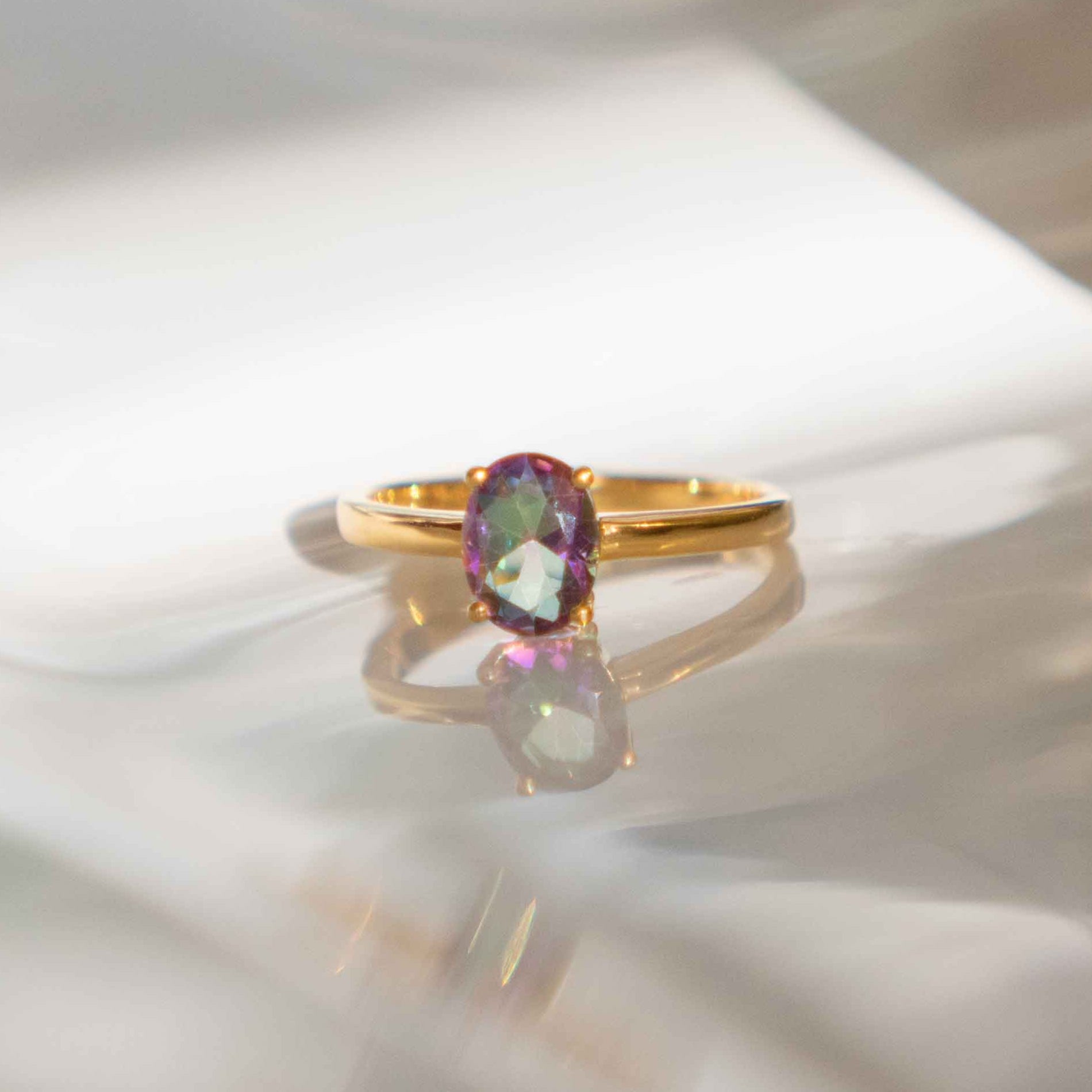 Mystic Topaz Ring in Gold Vermeil gifts for women gift for her gemstone ring
