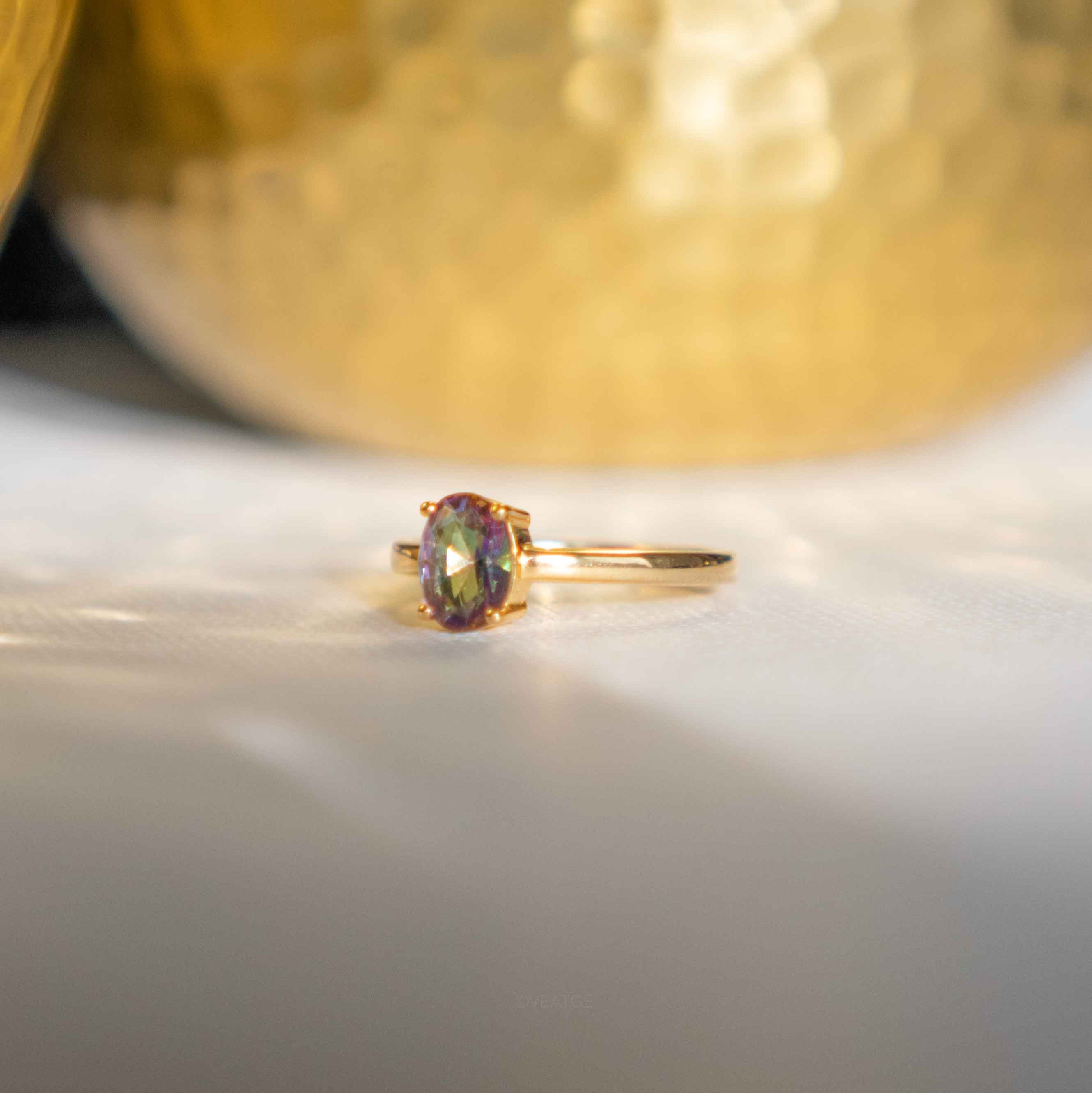 Mystic Topaz Ring in Gold Vermeil gifts for women gift for her gemstone ring
