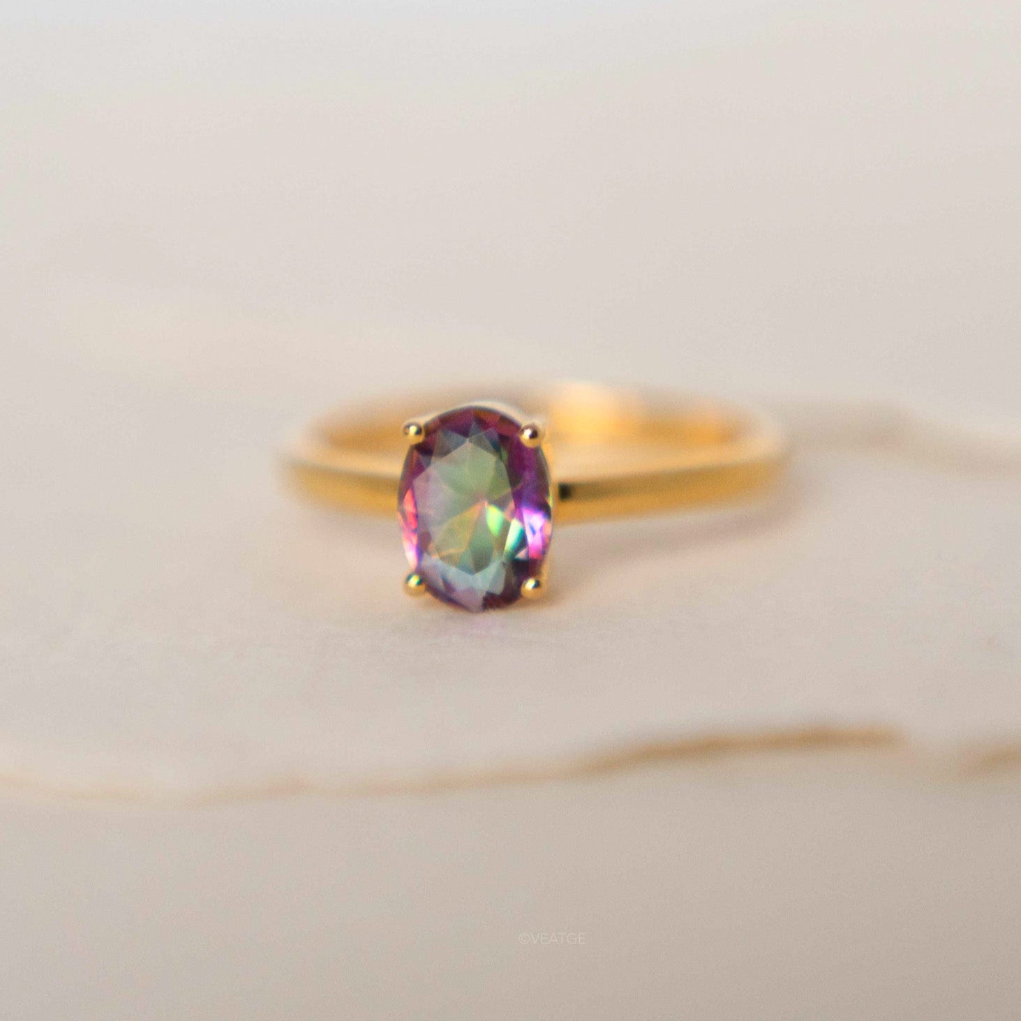 Mystic Topaz Ring in Gold Vermeil gifts for women gift for her gemstone ring