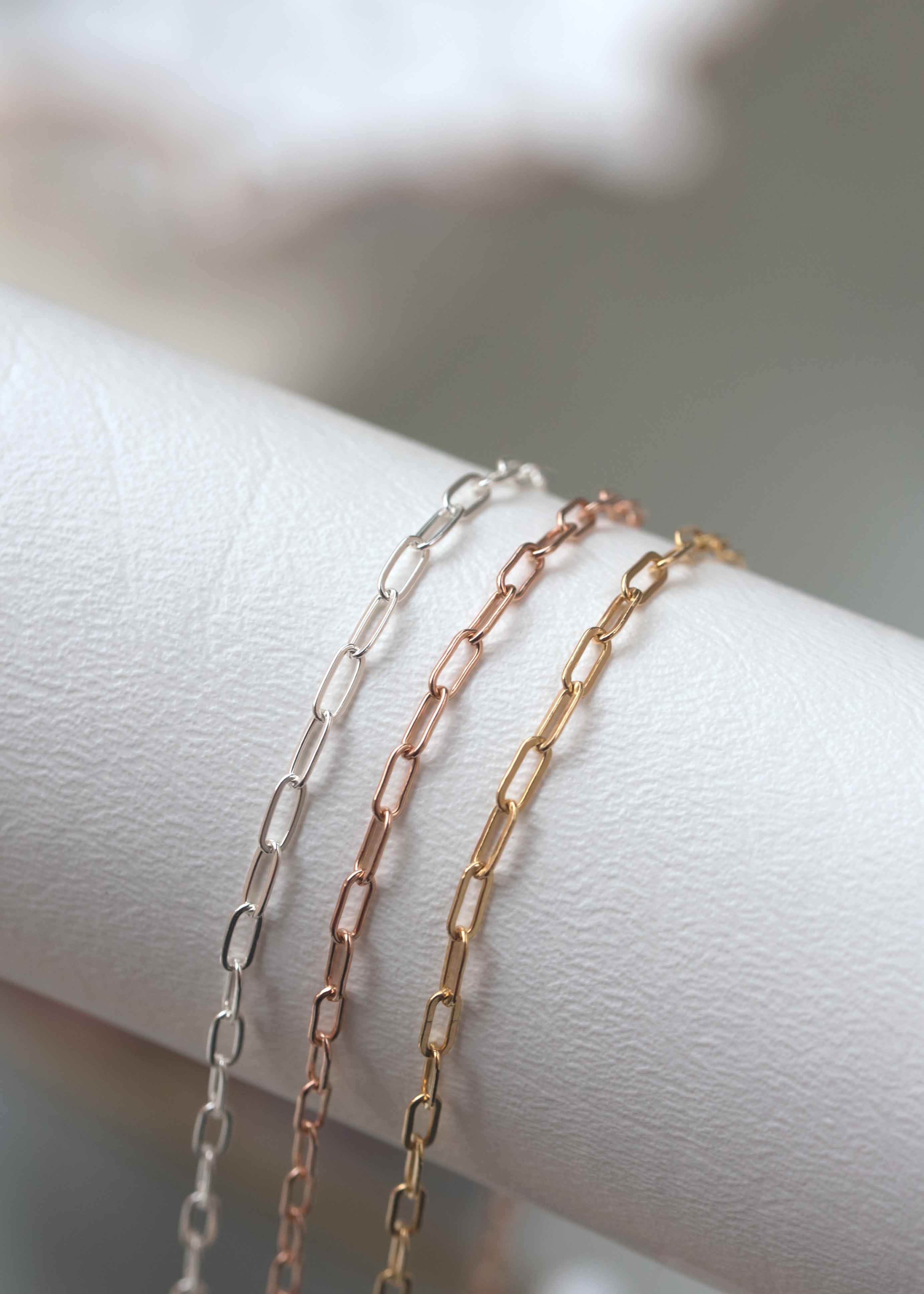 paperclip chain minimal bracelet gold silver rose gold