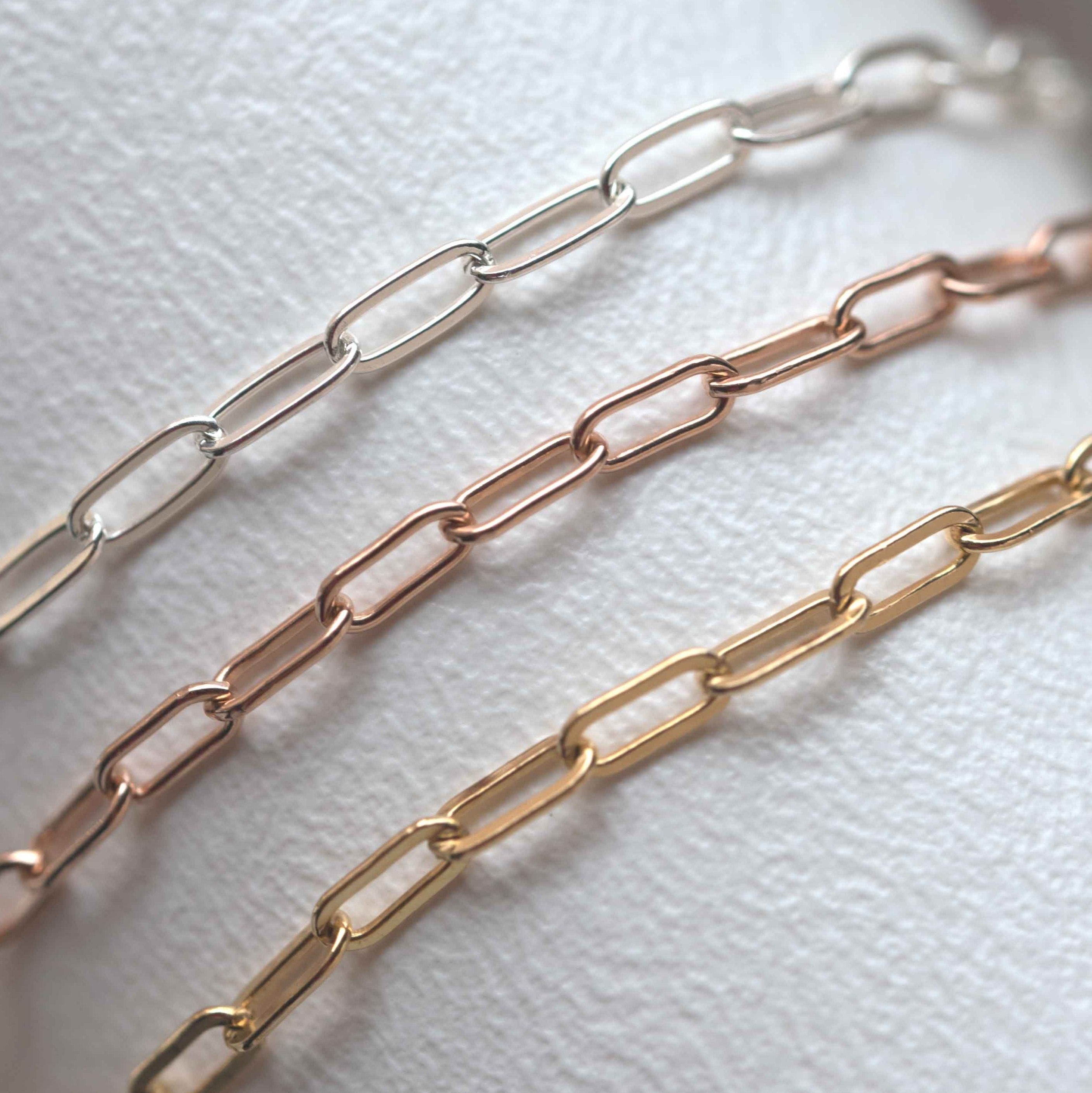 paperclip chain minimal gold silver rose gold