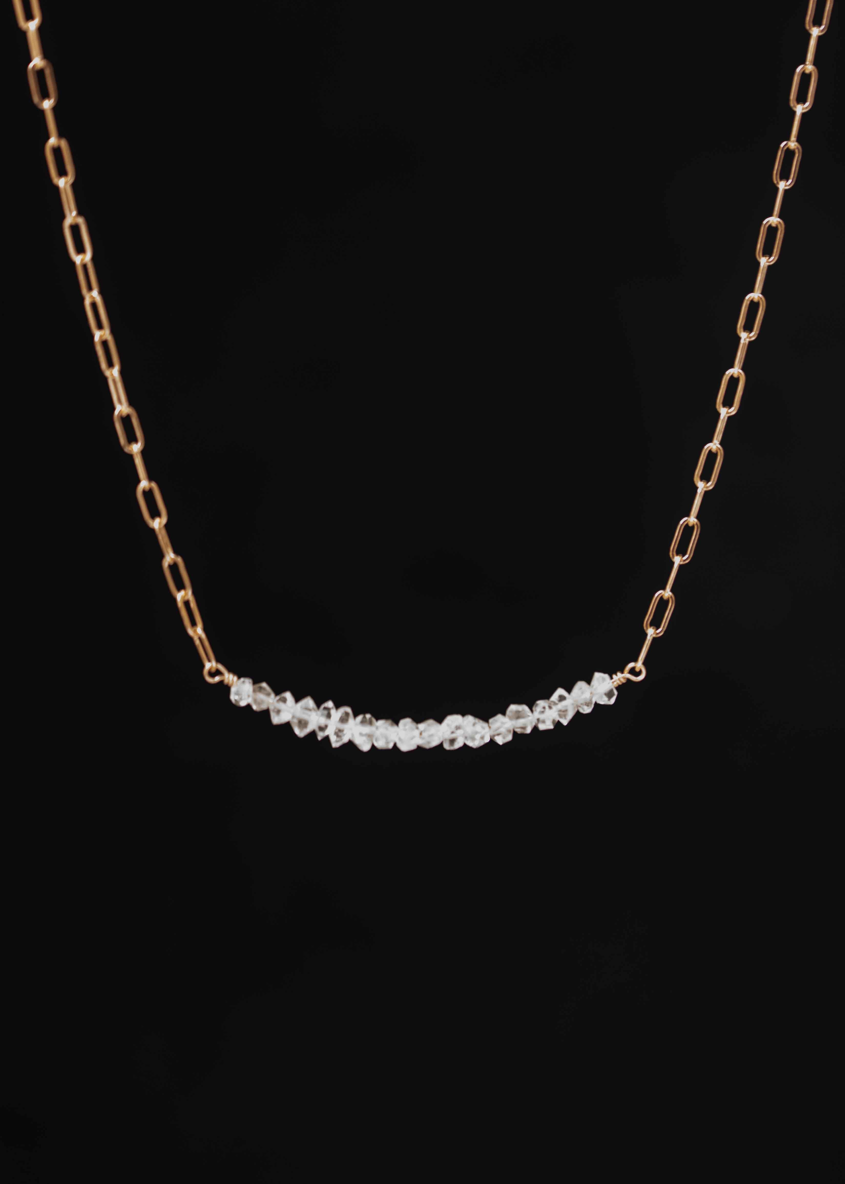 herkimer necklace gold sparkle bridal delicate gifts