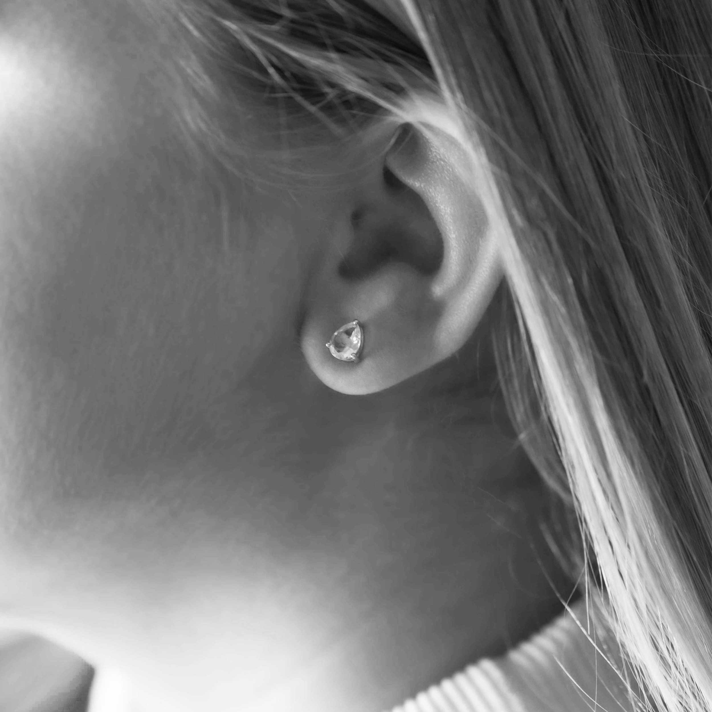 Amethyst Pear Shape Stud Earrings Gifts for girls women girlfriend cartilage second piercing earrings
