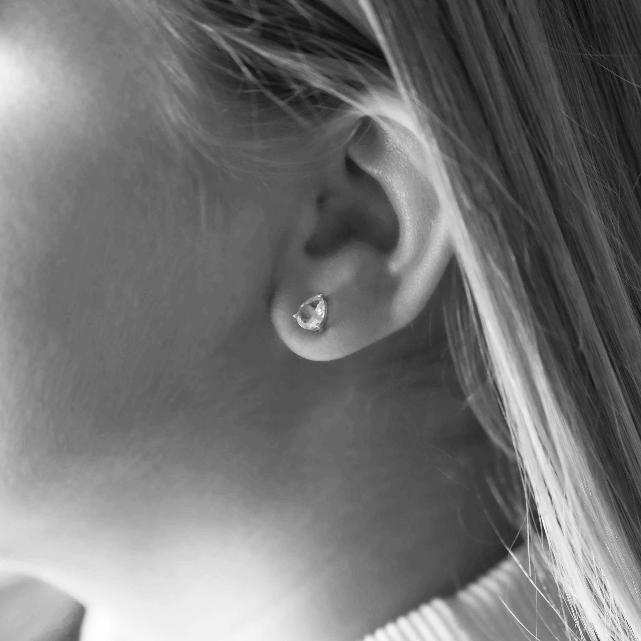 Amethyst Pear Shape Stud Earrings Gifts for girls women girlfriend cartilage second piercing earrings