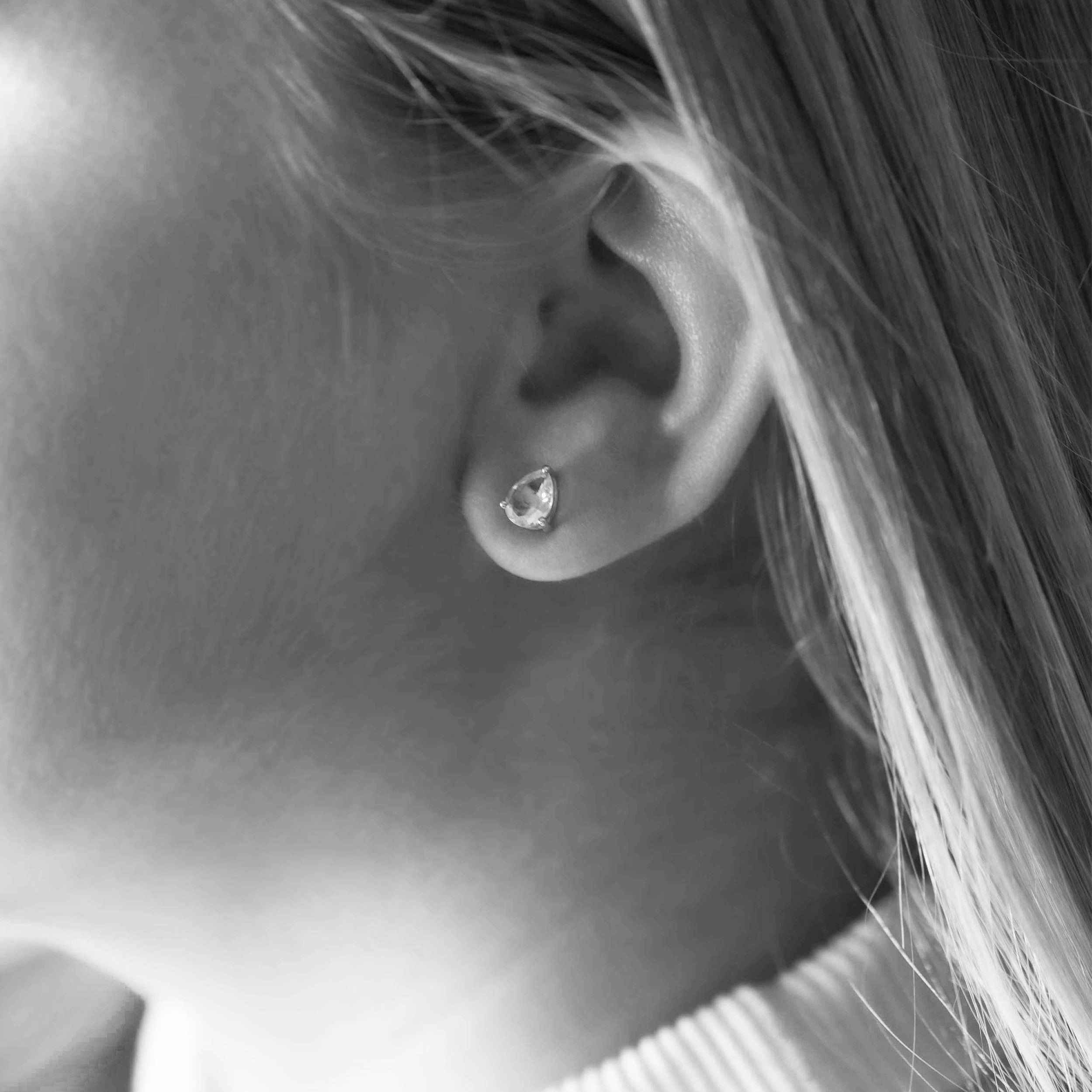 Amethyst Pear Shape Stud Earrings Gifts for girls women girlfriend cartilage second piercing earrings