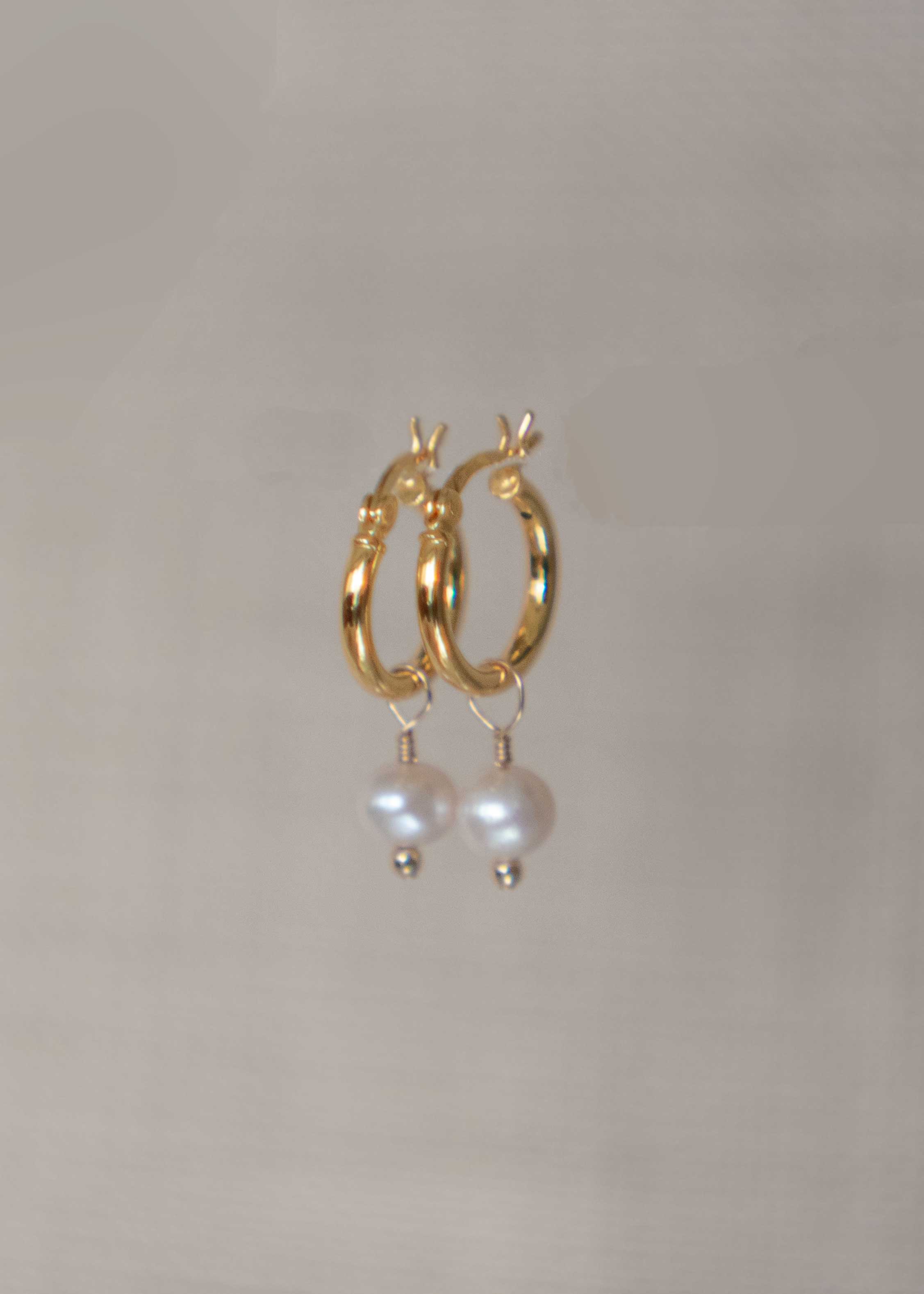 classic gold pearl hoop earrings bridal wedding bridesmaid gifts