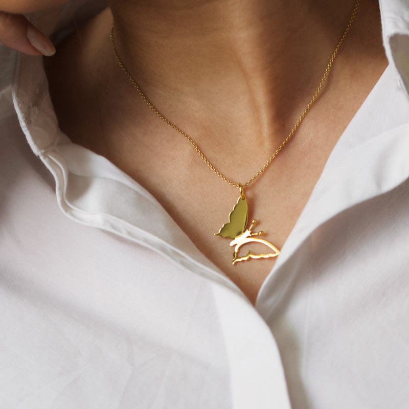 Petite Butterfly Pendant in Gold Vermeil